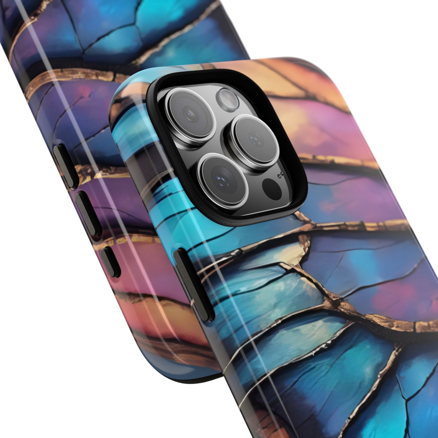 Morpho Glow Case | Iridescent Blue, Purple & Orange Impact-Resistant Phone Case