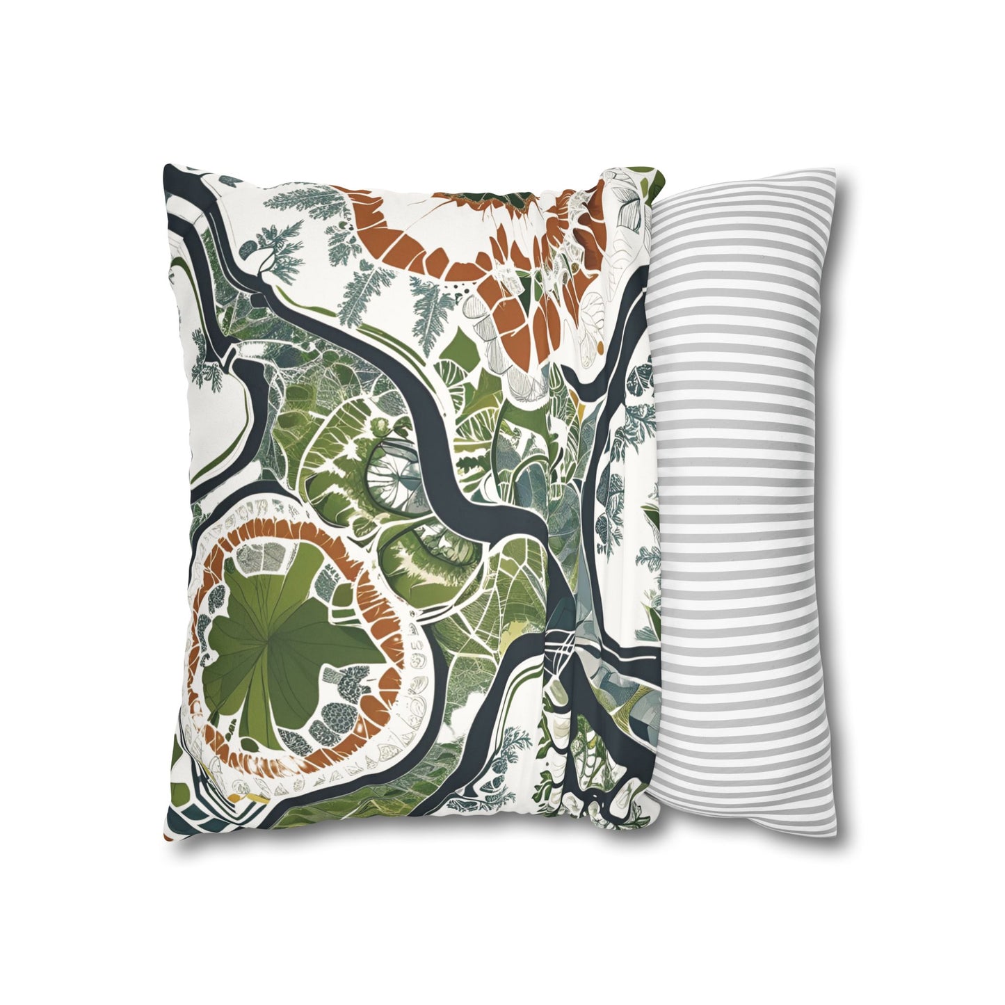 Botanical art pillowcase decorative cushion cover nature inspired home decor eco friendly accent throw pillow cover cozy boho pillow modern sofa decor