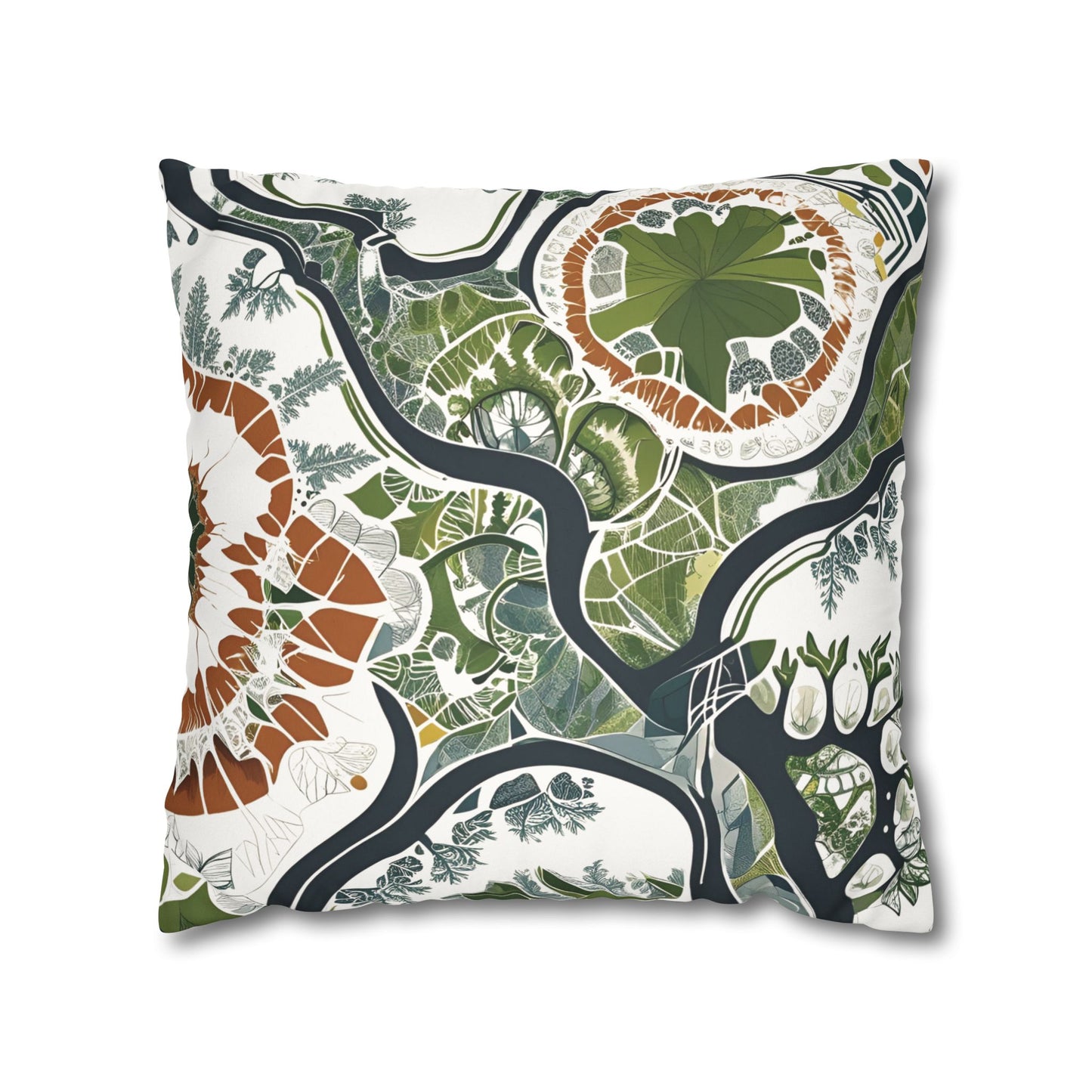Botanical art pillowcase decorative cushion cover nature inspired home decor eco friendly accent throw pillow cover cozy boho pillow modern sofa decor