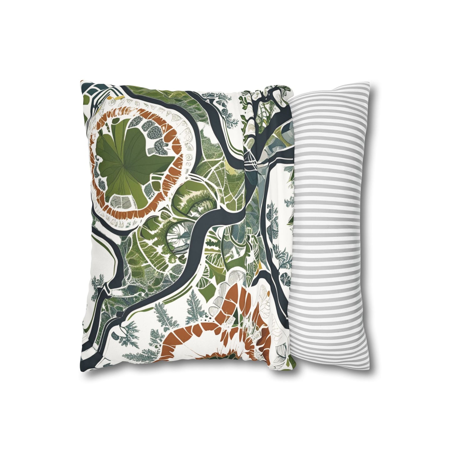 Botanical art pillowcase decorative cushion cover nature inspired home decor eco friendly accent throw pillow cover cozy boho pillow modern sofa decor