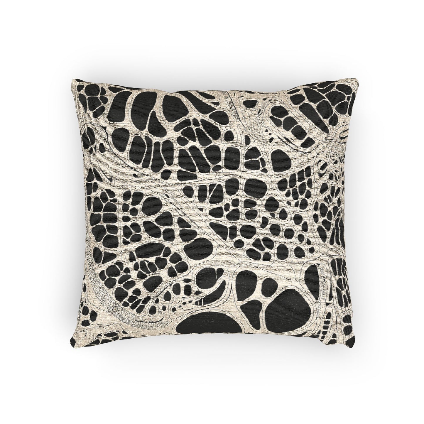 Urban Cell #129 Woven Pillow – Monochrome Veinscape