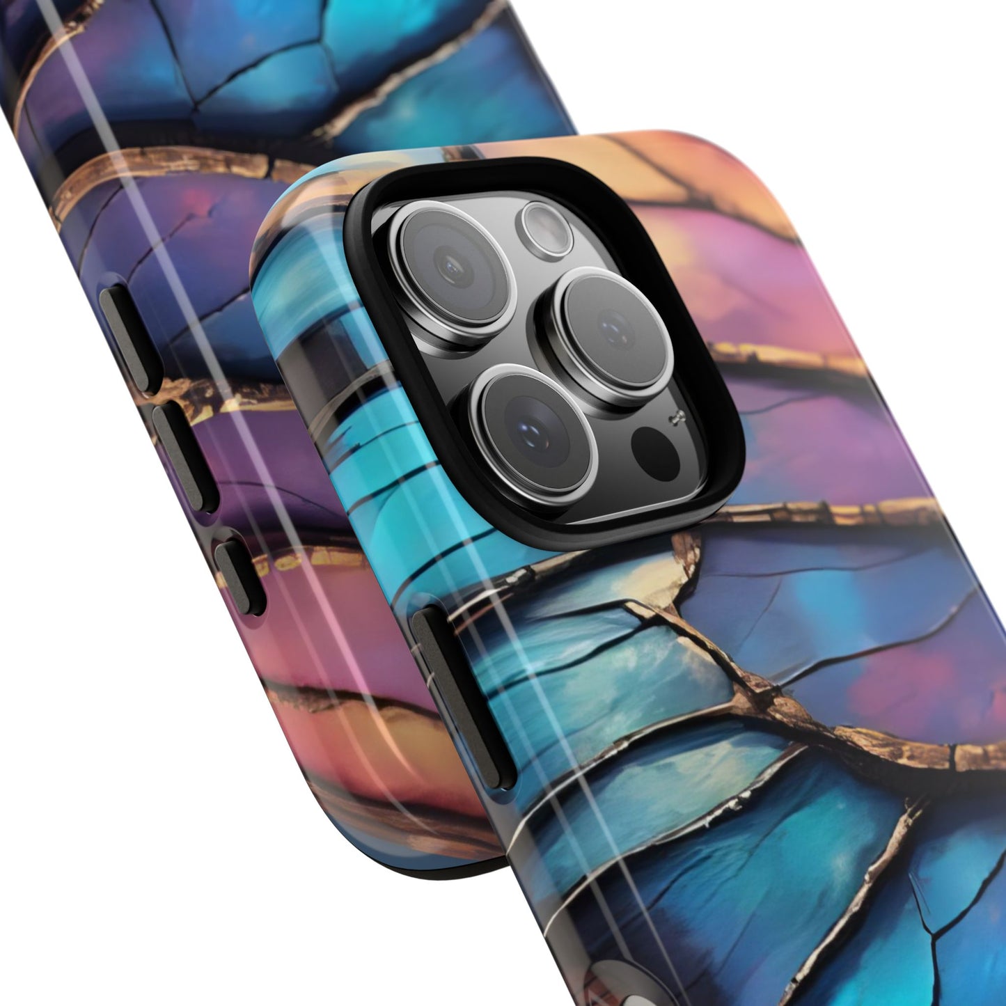 Morpho Glow Case | Iridescent Blue, Purple & Orange Impact-Resistant Phone Case