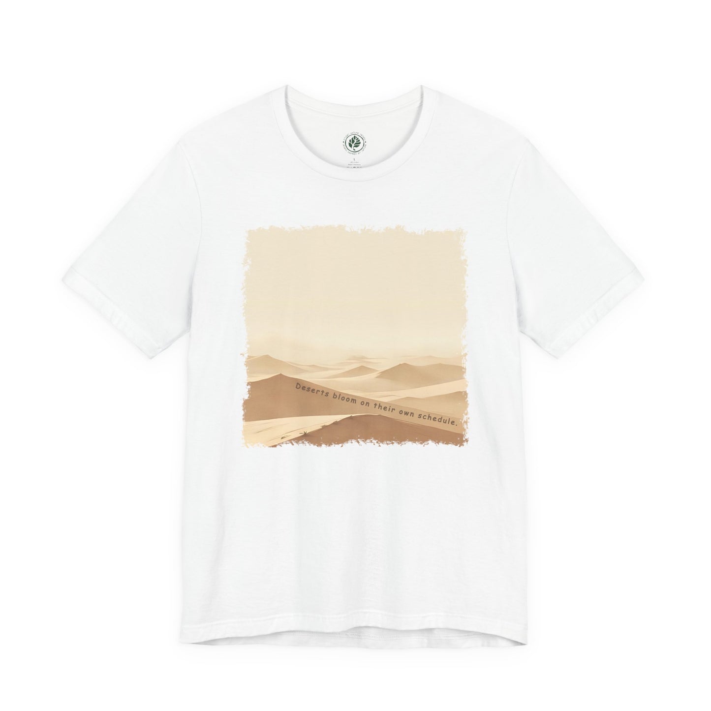 Dune Bloom T-Shirt - Minimalist Desert Wind Lines, Ethereal Earth Tones