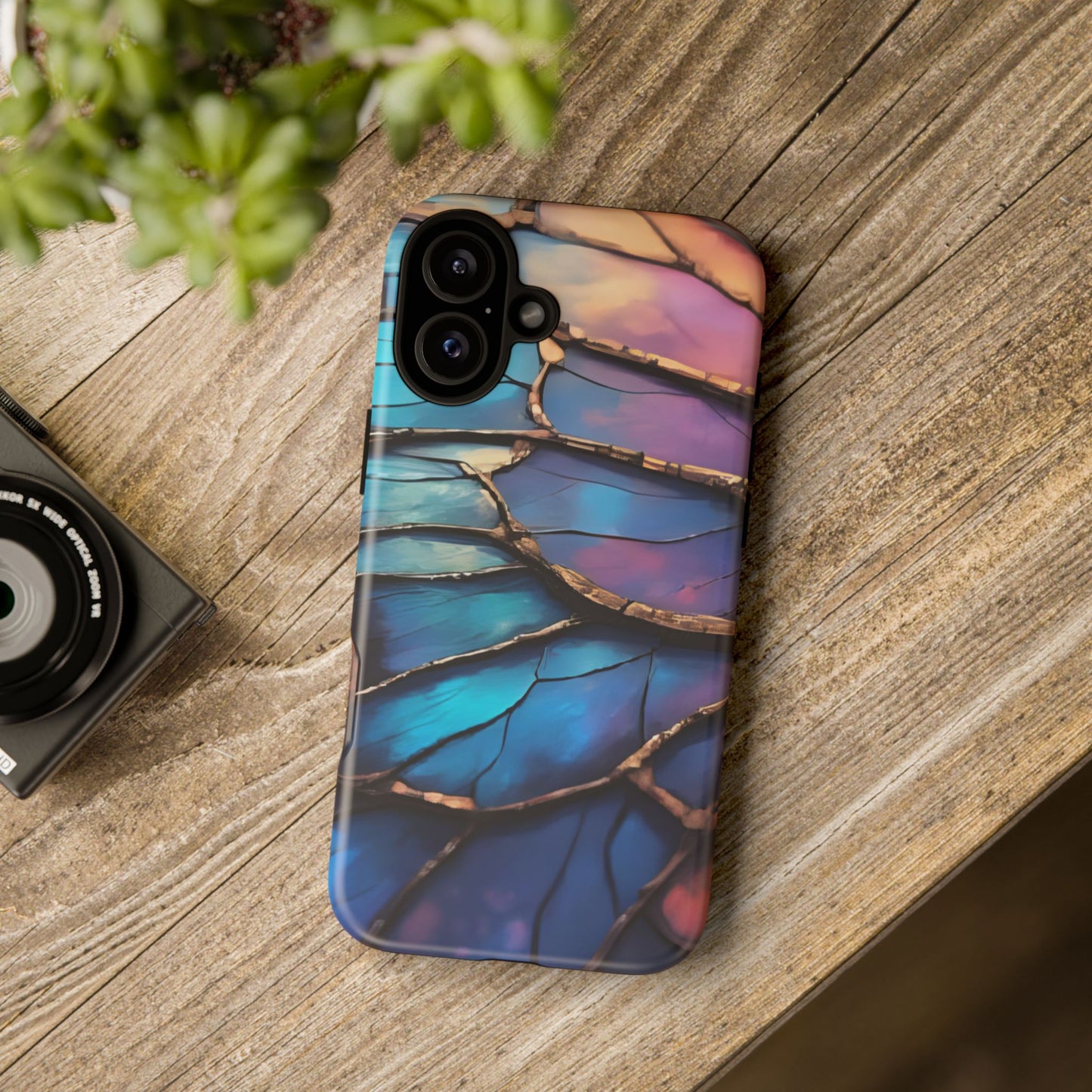 Morpho Glow Case | Iridescent Blue, Purple & Orange Impact-Resistant Phone Case