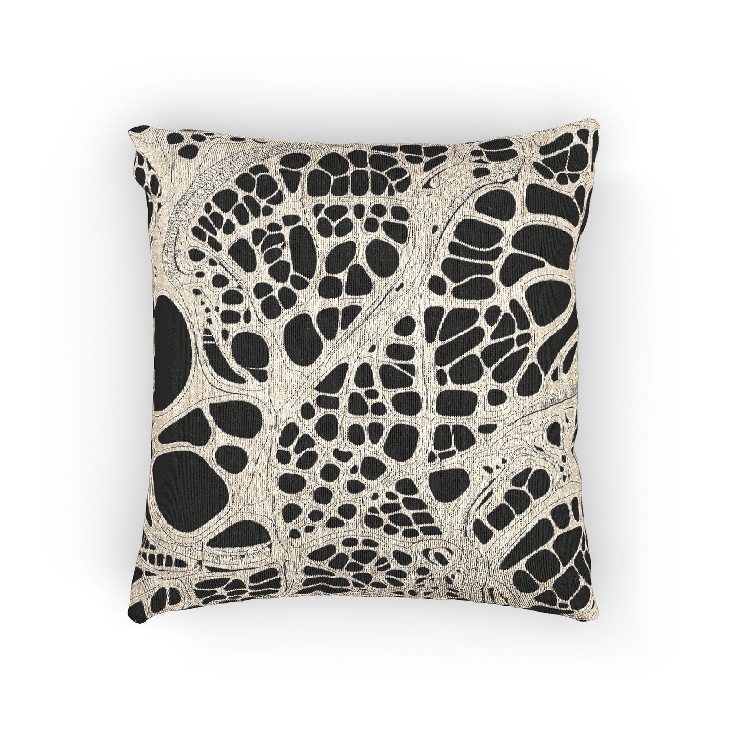 Urban Cell #129 Woven Pillow – Monochrome Veinscape