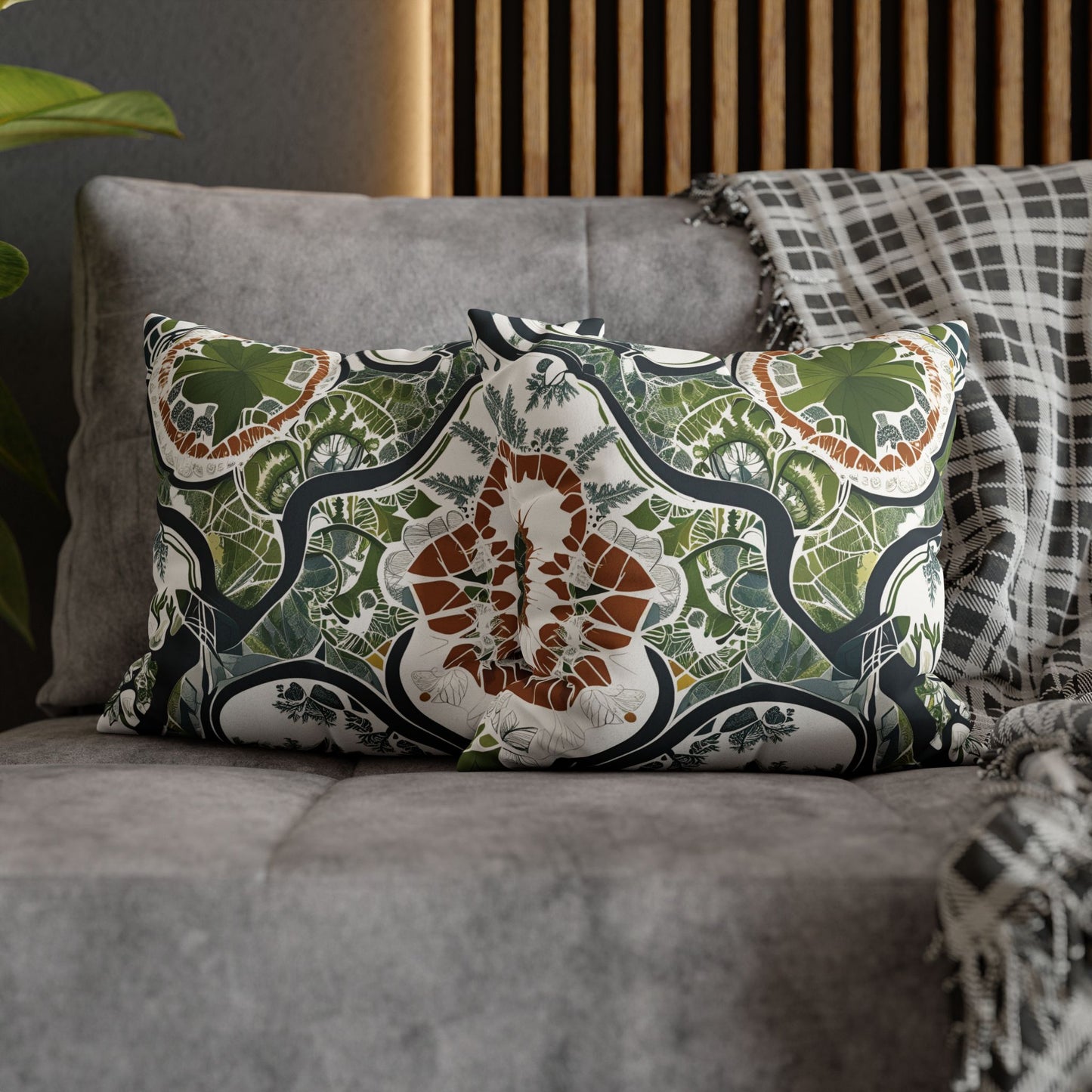 Botanical art pillowcase decorative cushion cover nature inspired home decor eco friendly accent throw pillow cover cozy boho pillow modern sofa decor