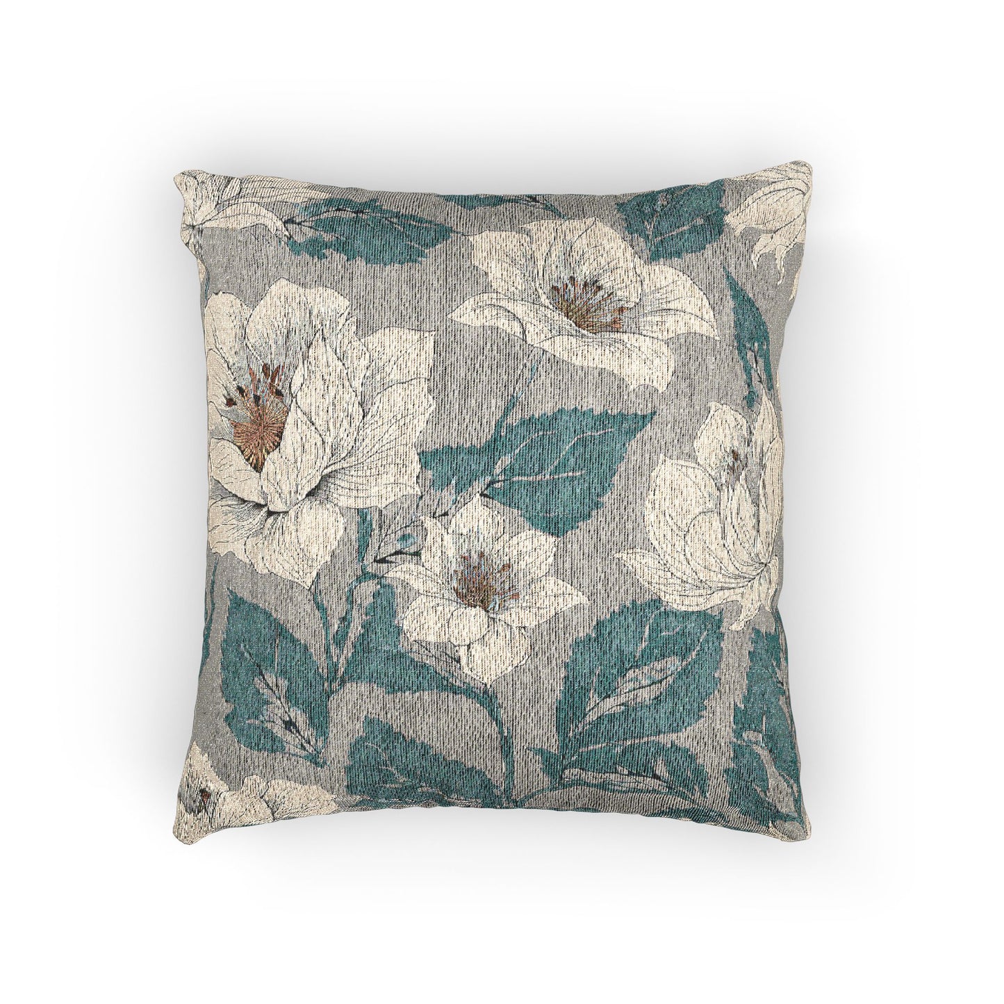 Petal Loom Woven Pillow – Soft Floral Accent for Calm Interiors