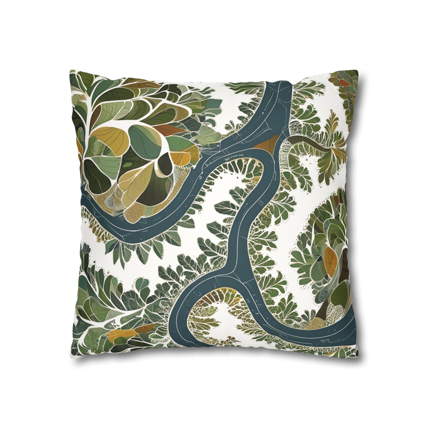 Botanical Pillow Cover Nature Inspired Faux Suede Cushion for Cozy Modern Homes Decorative Pillowcase Gift for Nature Lovers