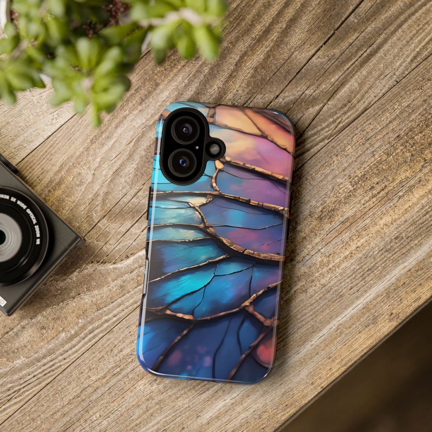 Morpho Glow Case | Iridescent Blue, Purple & Orange Impact-Resistant Phone Case