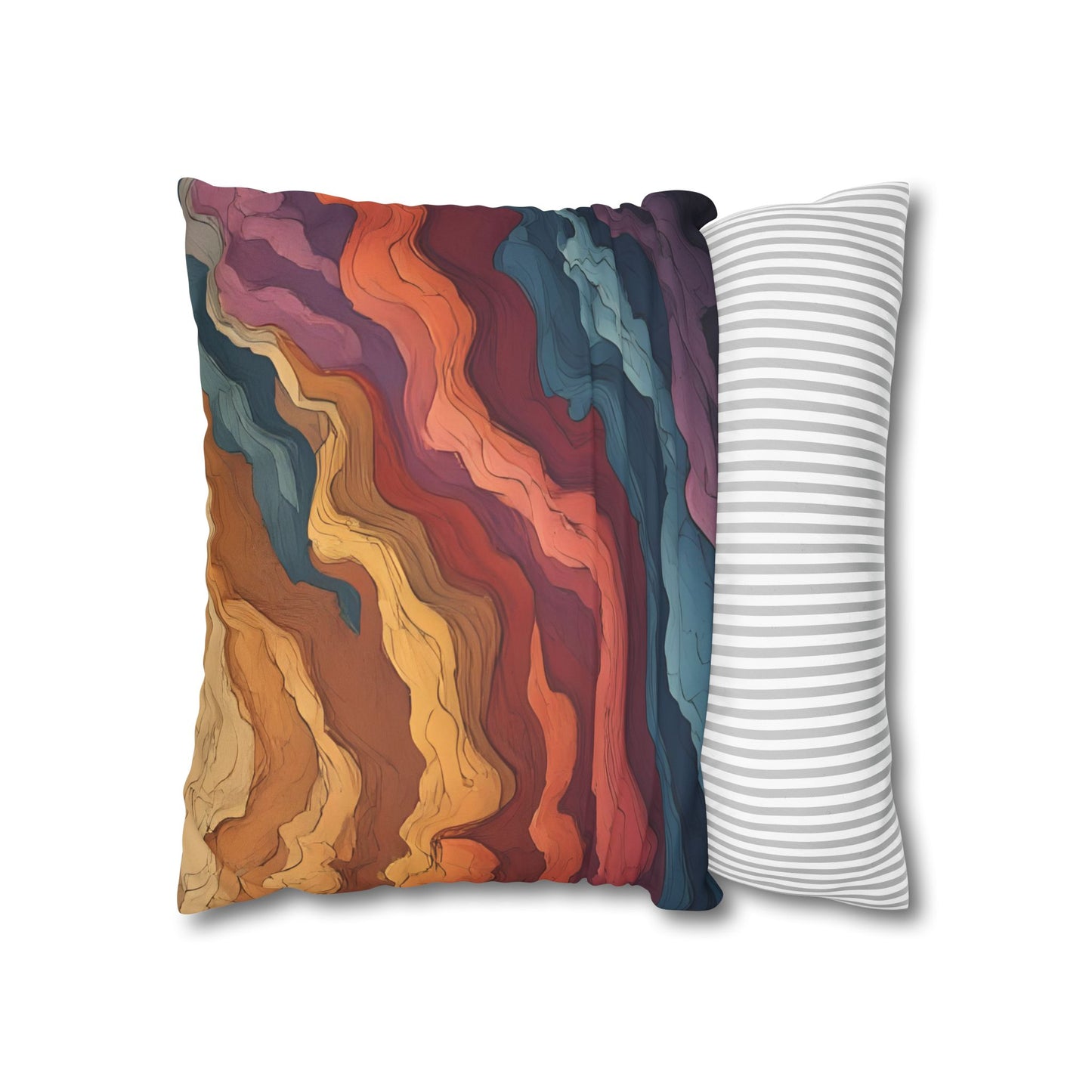 Earthen Currents Pillow Case | Boho Faux Suede Home Accent