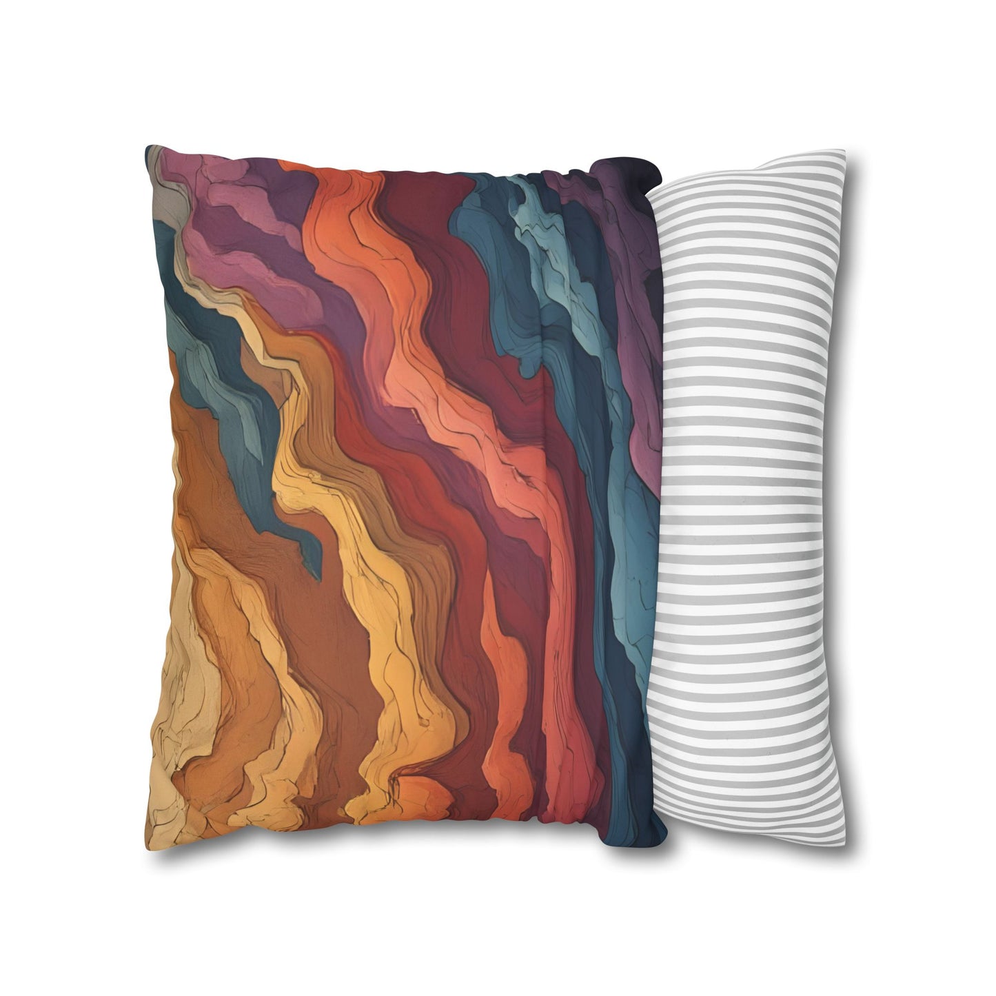 Earthen Currents Pillow Case | Boho Faux Suede Home Accent