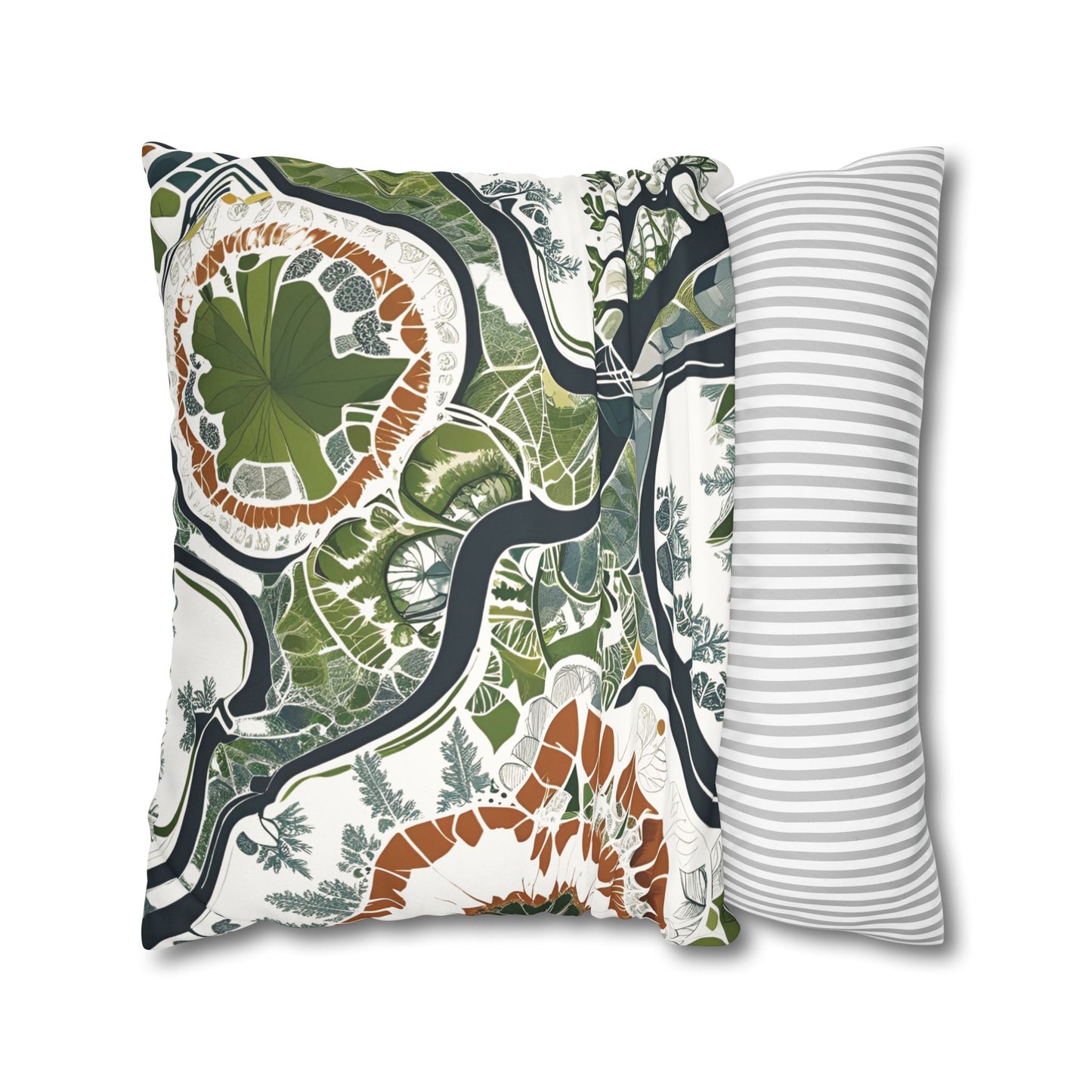 Botanical art pillowcase decorative cushion cover nature inspired home decor eco friendly accent throw pillow cover cozy boho pillow modern sofa decor