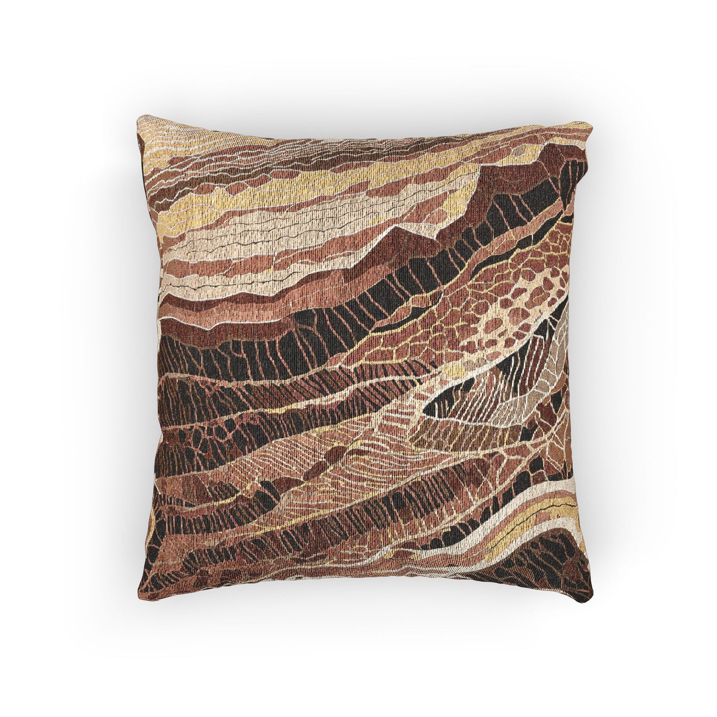 Woven Safari Pillow – Nature-Inspired Giraffe Pattern Home Accent