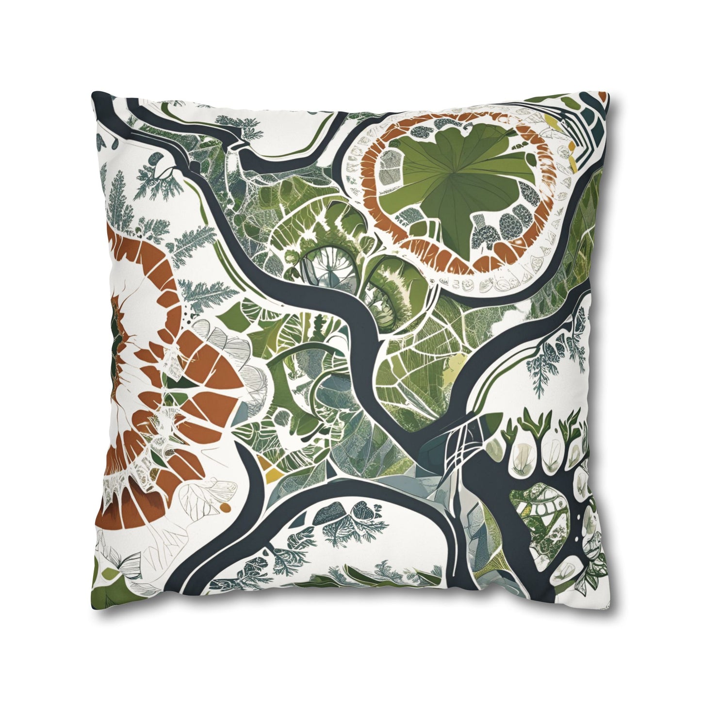 Botanical art pillowcase decorative cushion cover nature inspired home decor eco friendly accent throw pillow cover cozy boho pillow modern sofa decor