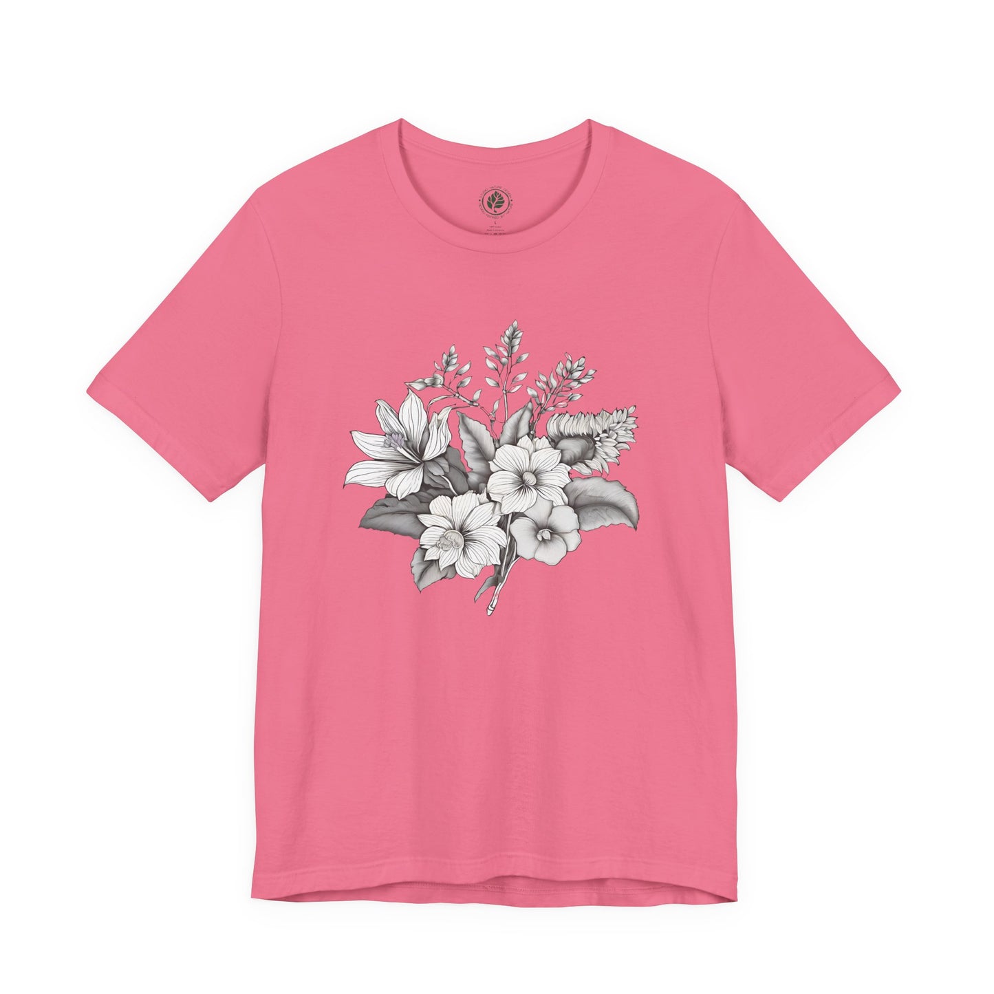 Black & White Bouquet T-Shirt – Monochrome Floral Tee