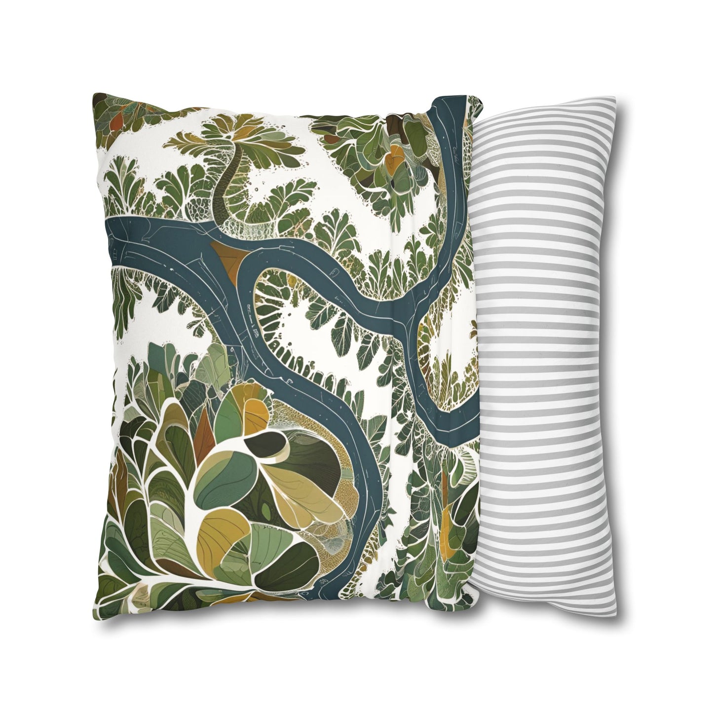 Botanical Pillow Cover Nature Inspired Faux Suede Cushion for Cozy Modern Homes Decorative Pillowcase Gift for Nature Lovers