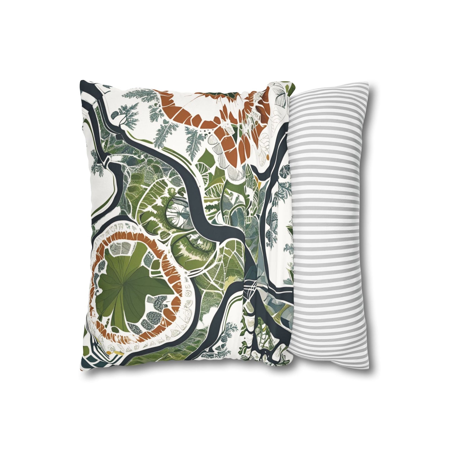 Botanical art pillowcase decorative cushion cover nature inspired home decor eco friendly accent throw pillow cover cozy boho pillow modern sofa decor