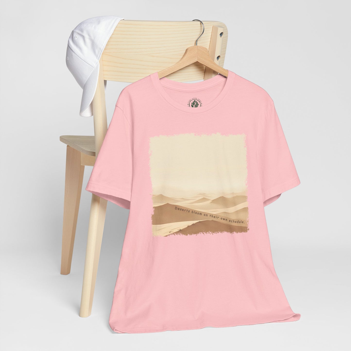 Dune Bloom T-Shirt - Minimalist Desert Wind Lines, Ethereal Earth Tones