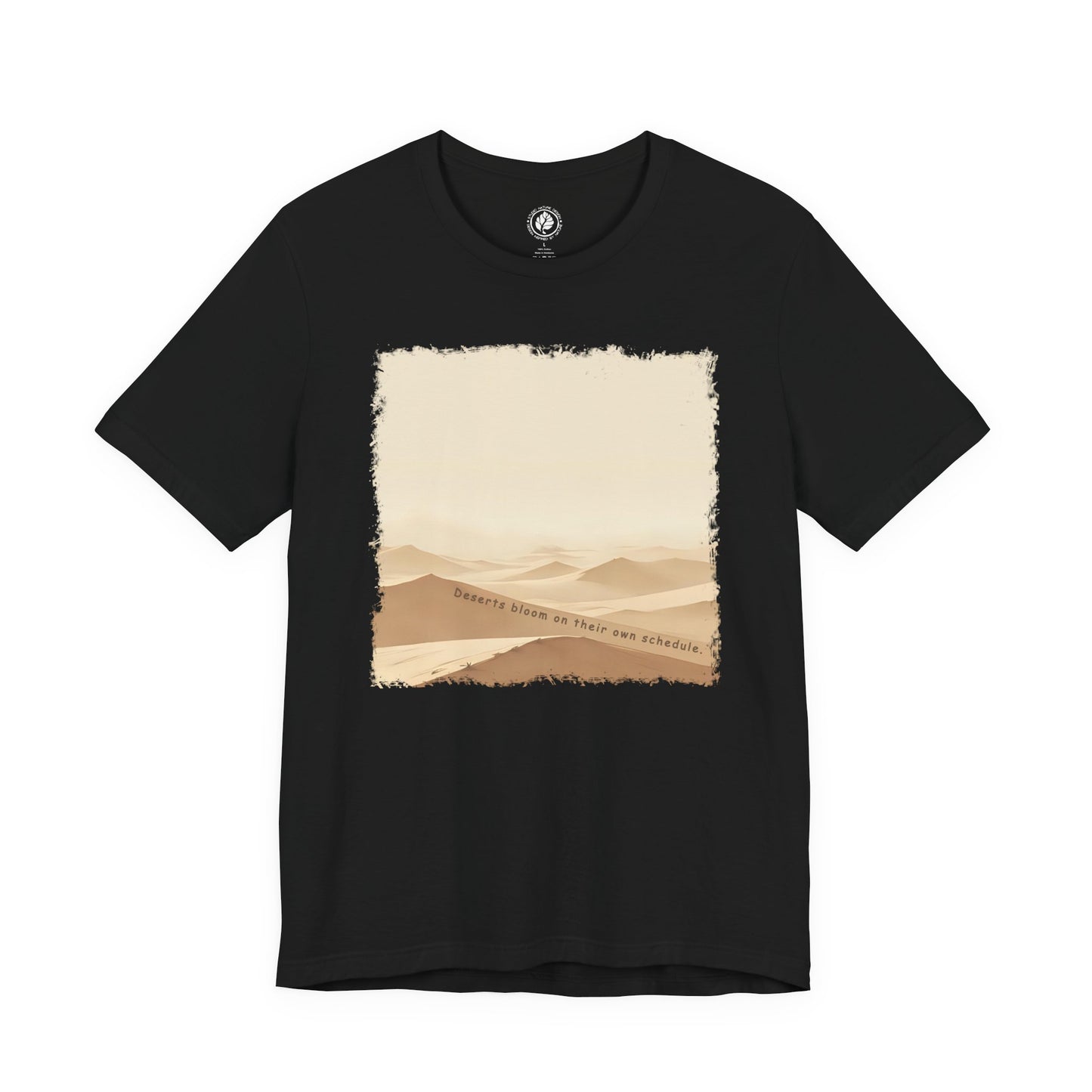 Dune Bloom T-Shirt - Minimalist Desert Wind Lines, Ethereal Earth Tones