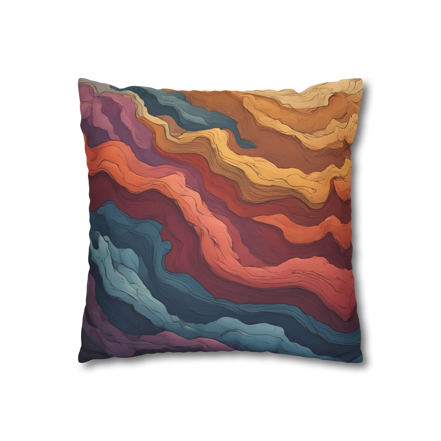 Earthen Currents Pillow Case | Boho Faux Suede Home Accent