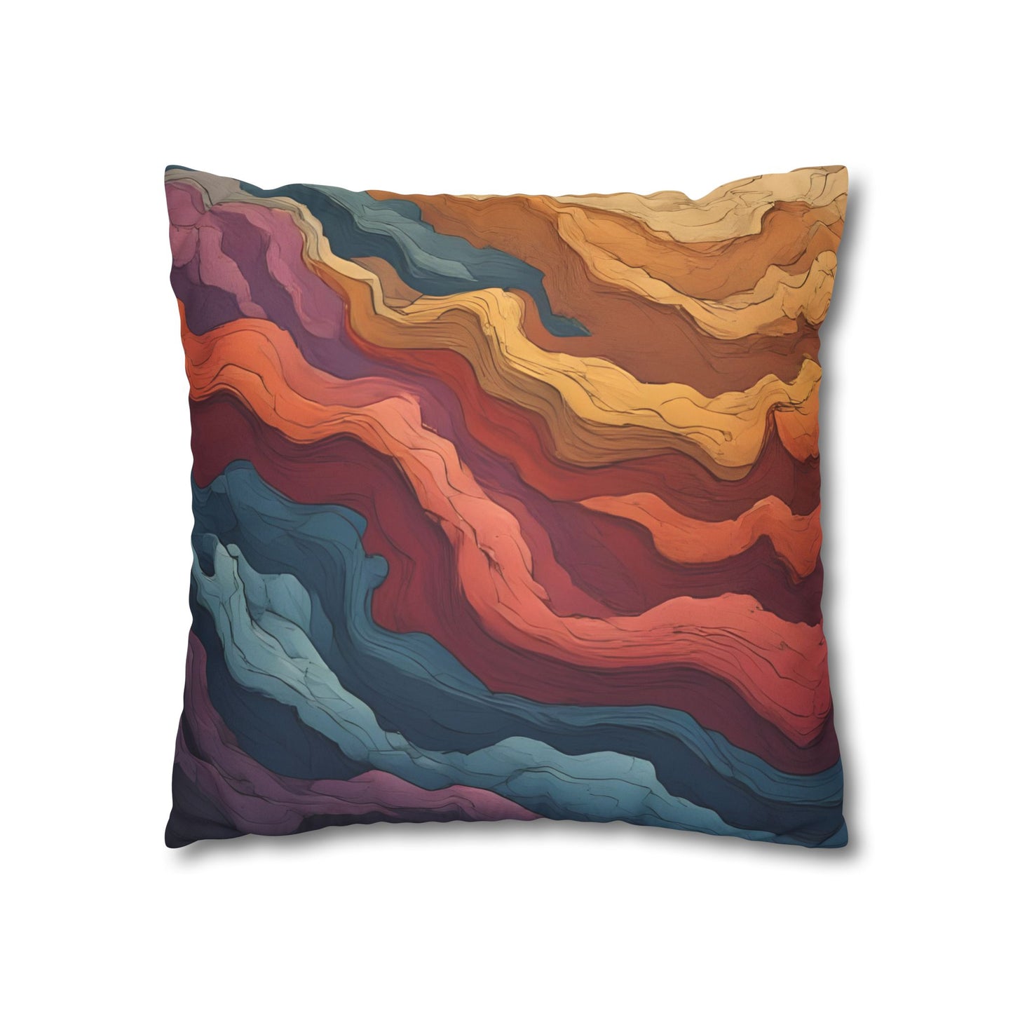 Earthen Currents Pillow Case | Boho Faux Suede Home Accent