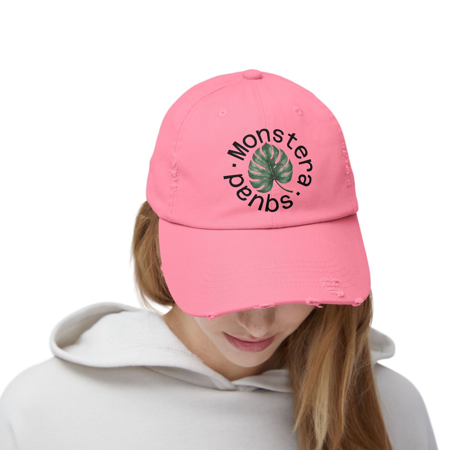 Monstera Squad Hat - Vintage Distressed Cap for Plant Lovers