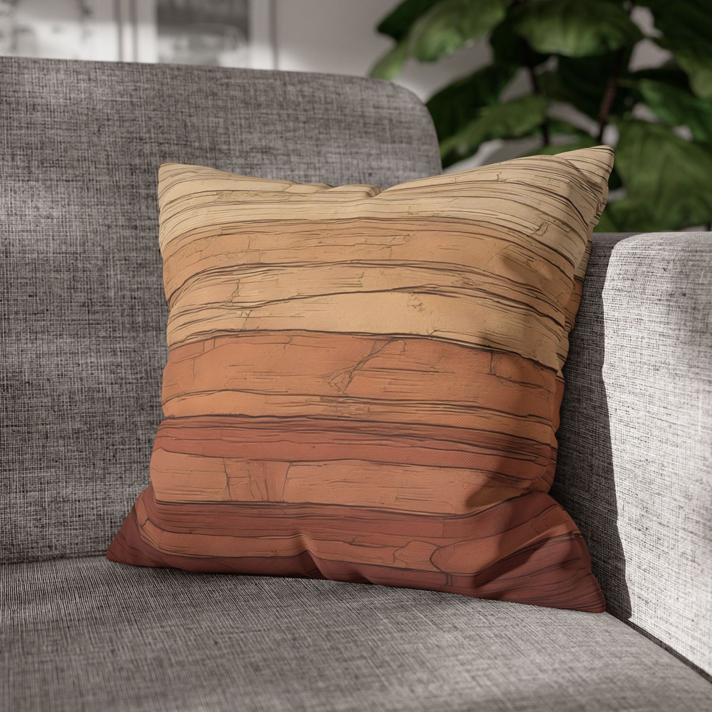 Clay Horizon Pillowcase – Earthy Tones, Boho Decor, Natural Texture