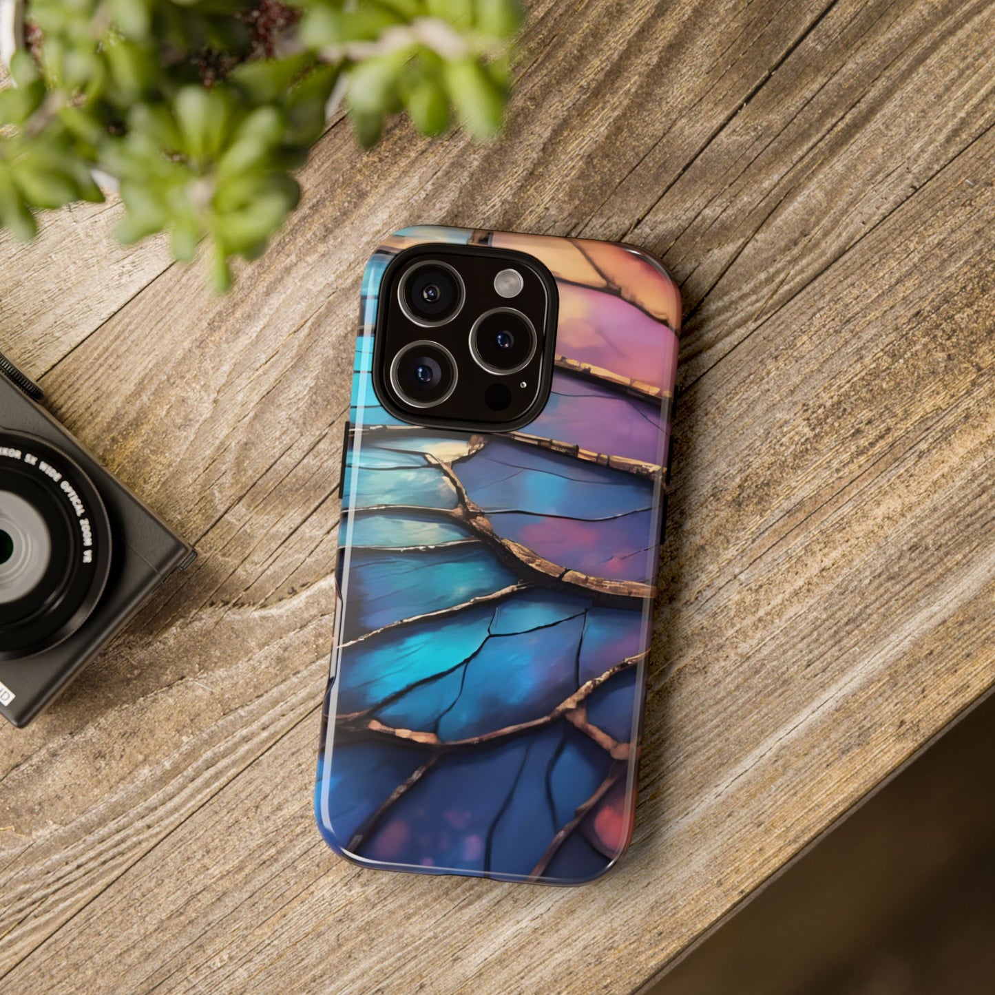 Morpho Glow Case | Iridescent Blue, Purple & Orange Impact-Resistant Phone Case