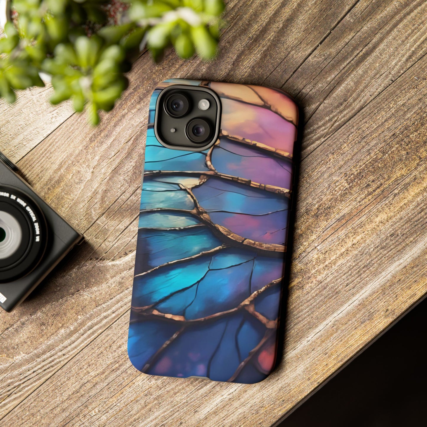 Morpho Glow Case | Iridescent Blue, Purple & Orange Impact-Resistant Phone Case
