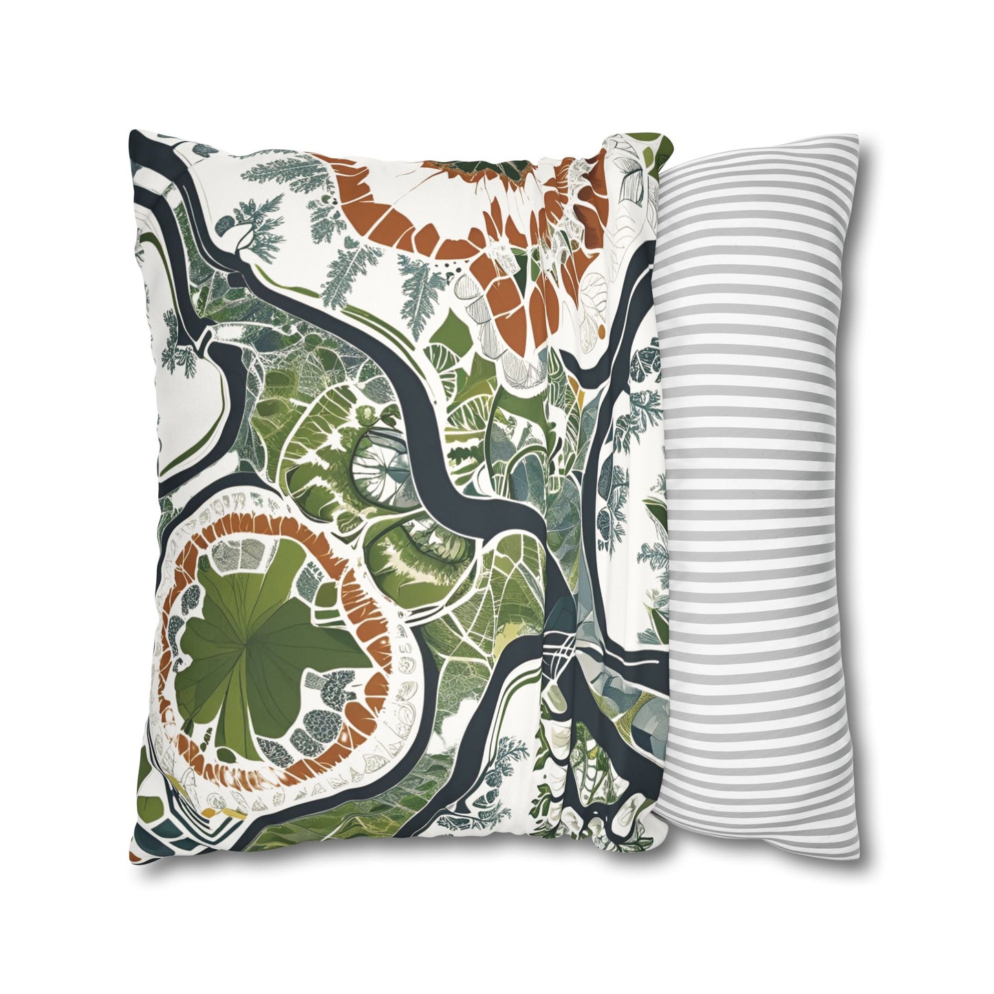 Botanical art pillowcase decorative cushion cover nature inspired home decor eco friendly accent throw pillow cover cozy boho pillow modern sofa decor