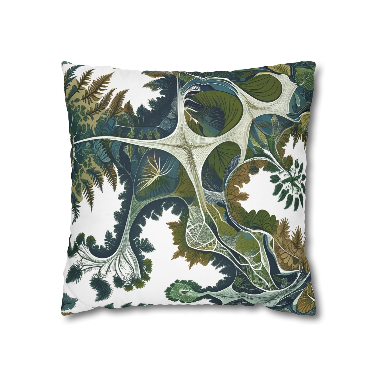 Nature-inspired cushion cover with organic branching design