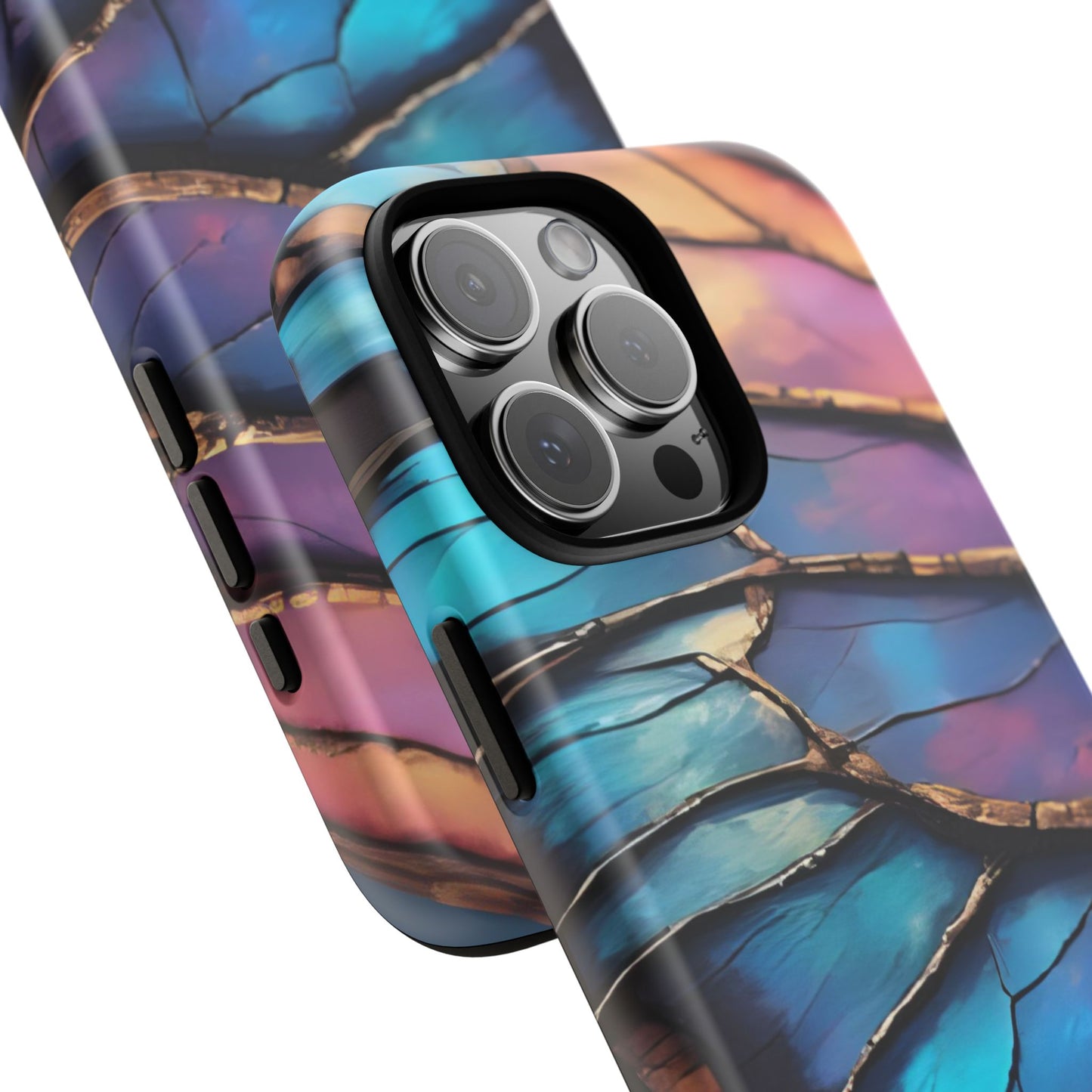 Morpho Glow Case | Iridescent Blue, Purple & Orange Impact-Resistant Phone Case