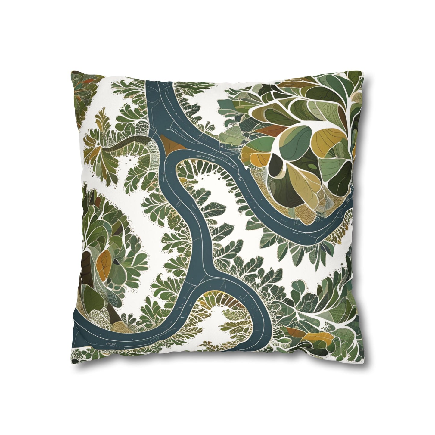 Botanical Pillow Cover Nature Inspired Faux Suede Cushion for Cozy Modern Homes Decorative Pillowcase Gift for Nature Lovers