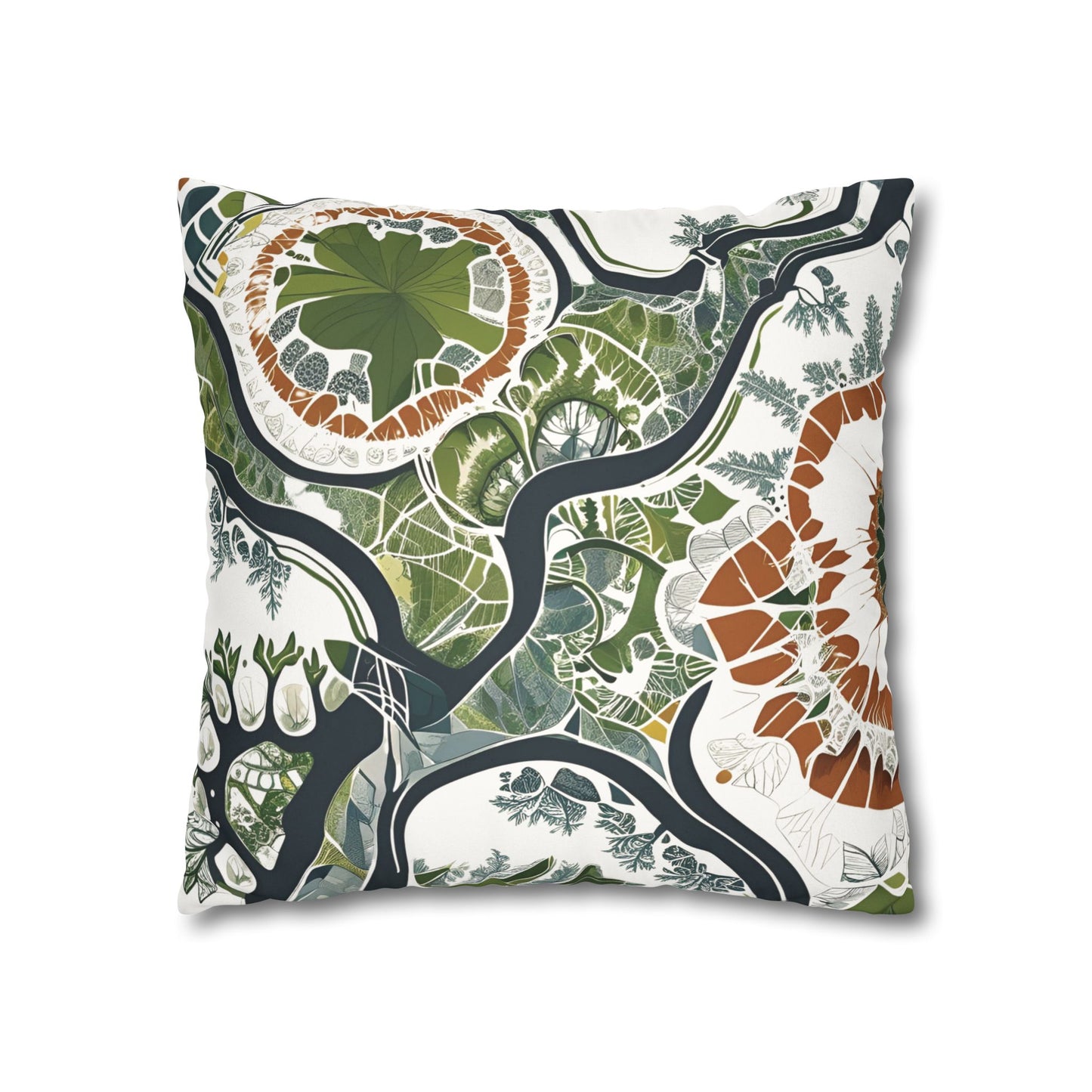 Botanical art pillowcase decorative cushion cover nature inspired home decor eco friendly accent throw pillow cover cozy boho pillow modern sofa decor