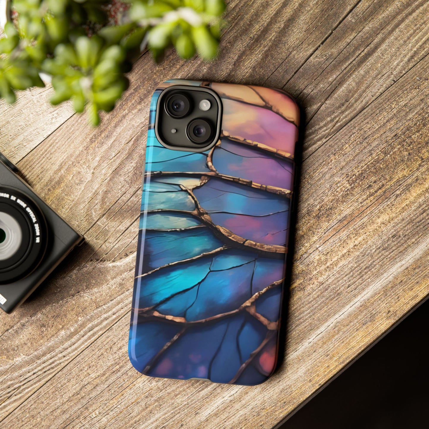 Morpho Glow Case | Iridescent Blue, Purple & Orange Impact-Resistant Phone Case