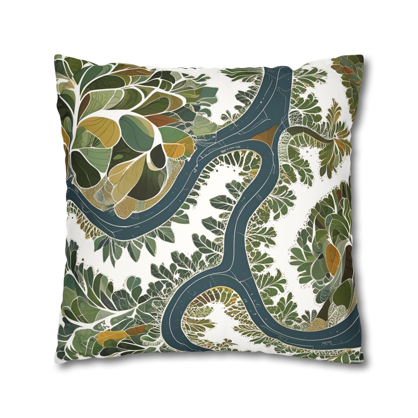 Botanical Pillow Cover Nature Inspired Faux Suede Cushion for Cozy Modern Homes Decorative Pillowcase Gift for Nature Lovers