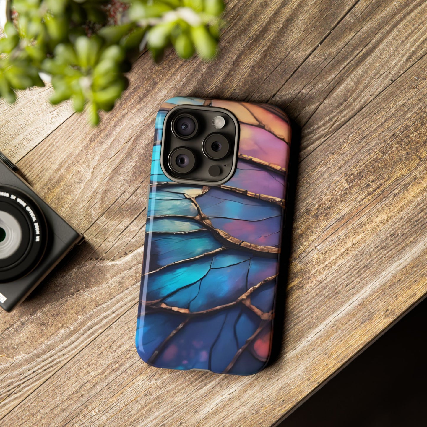 Morpho Glow Case | Iridescent Blue, Purple & Orange Impact-Resistant Phone Case