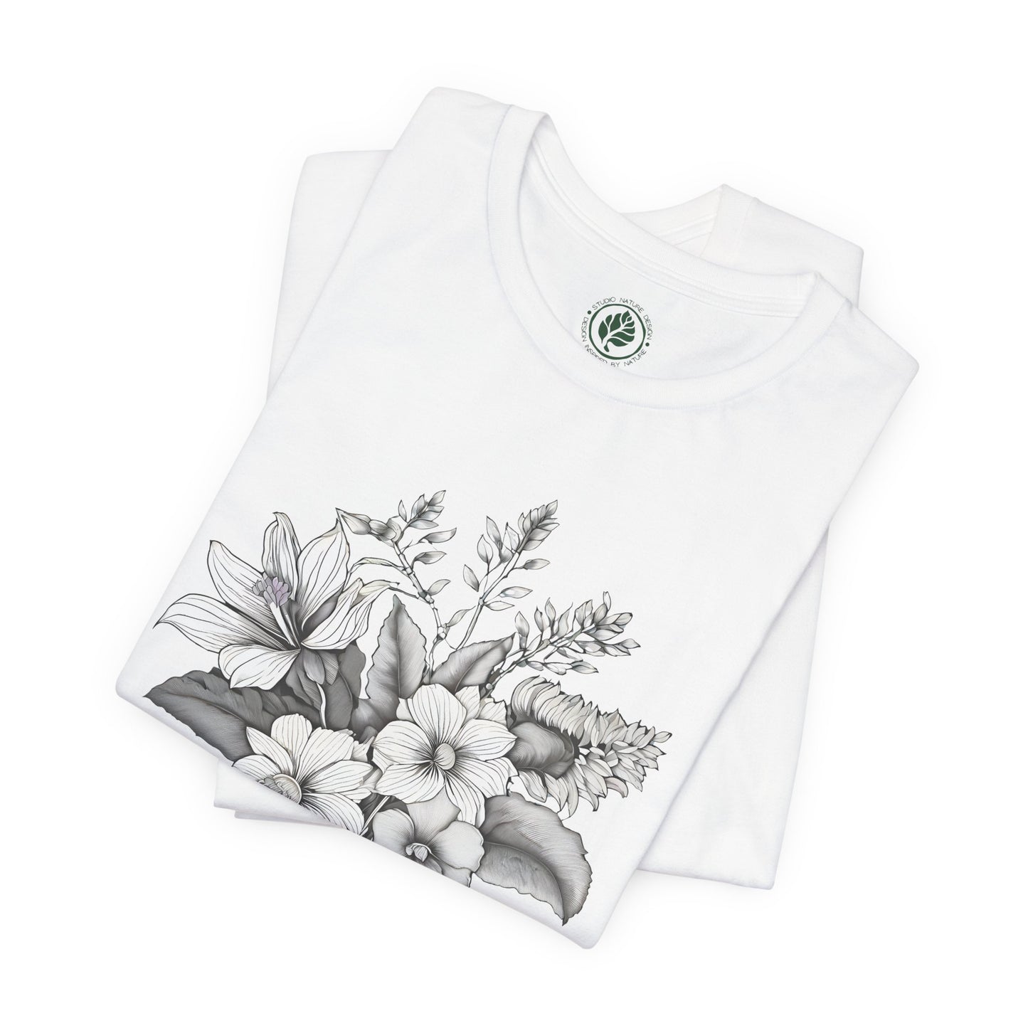 Black & White Bouquet T-Shirt – Monochrome Floral Tee