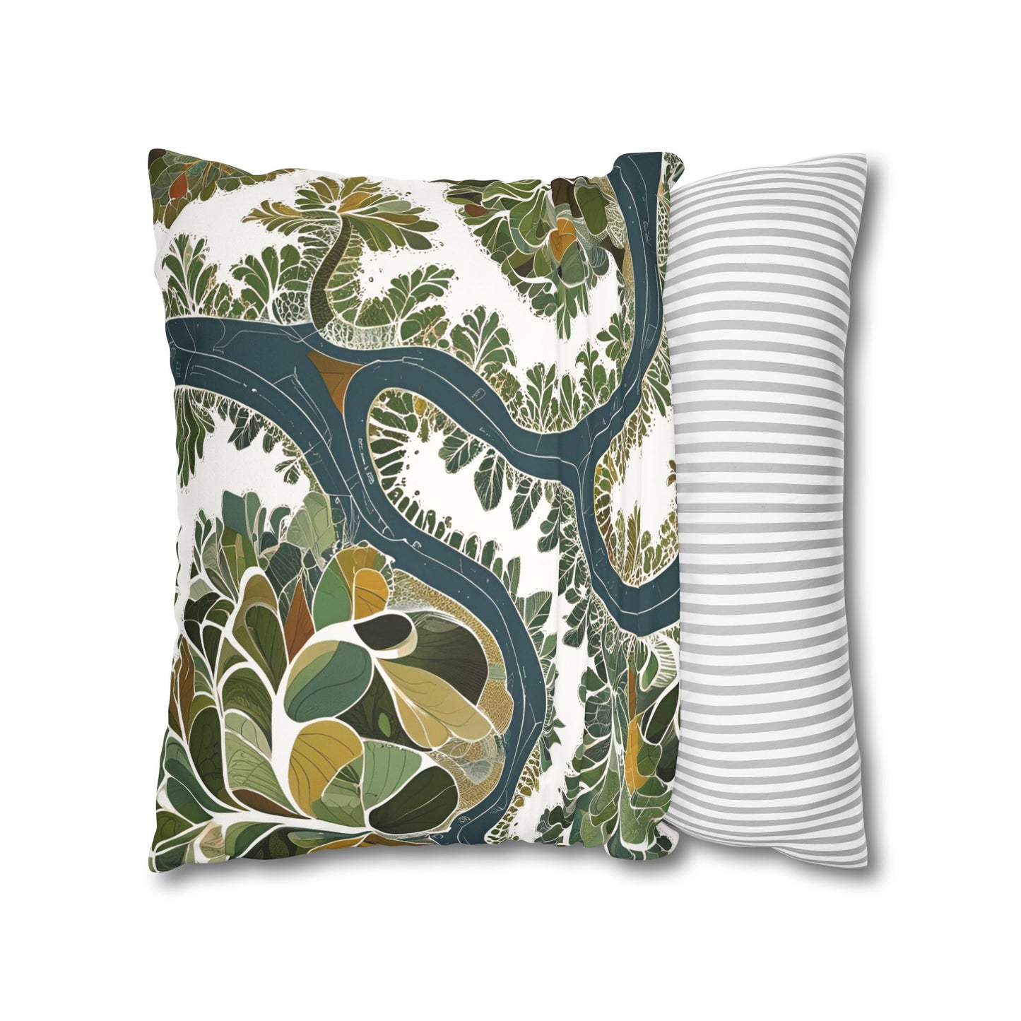 Botanical Pillow Cover Nature Inspired Faux Suede Cushion for Cozy Modern Homes Decorative Pillowcase Gift for Nature Lovers