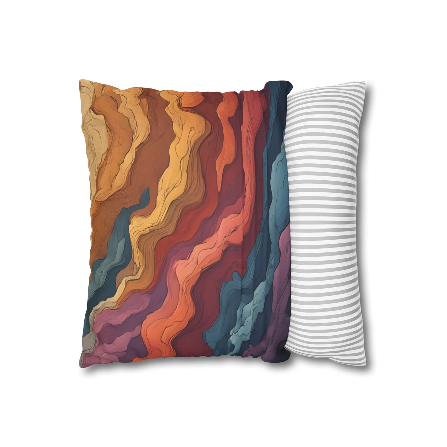 Earthen Currents Pillow Case | Boho Faux Suede Home Accent