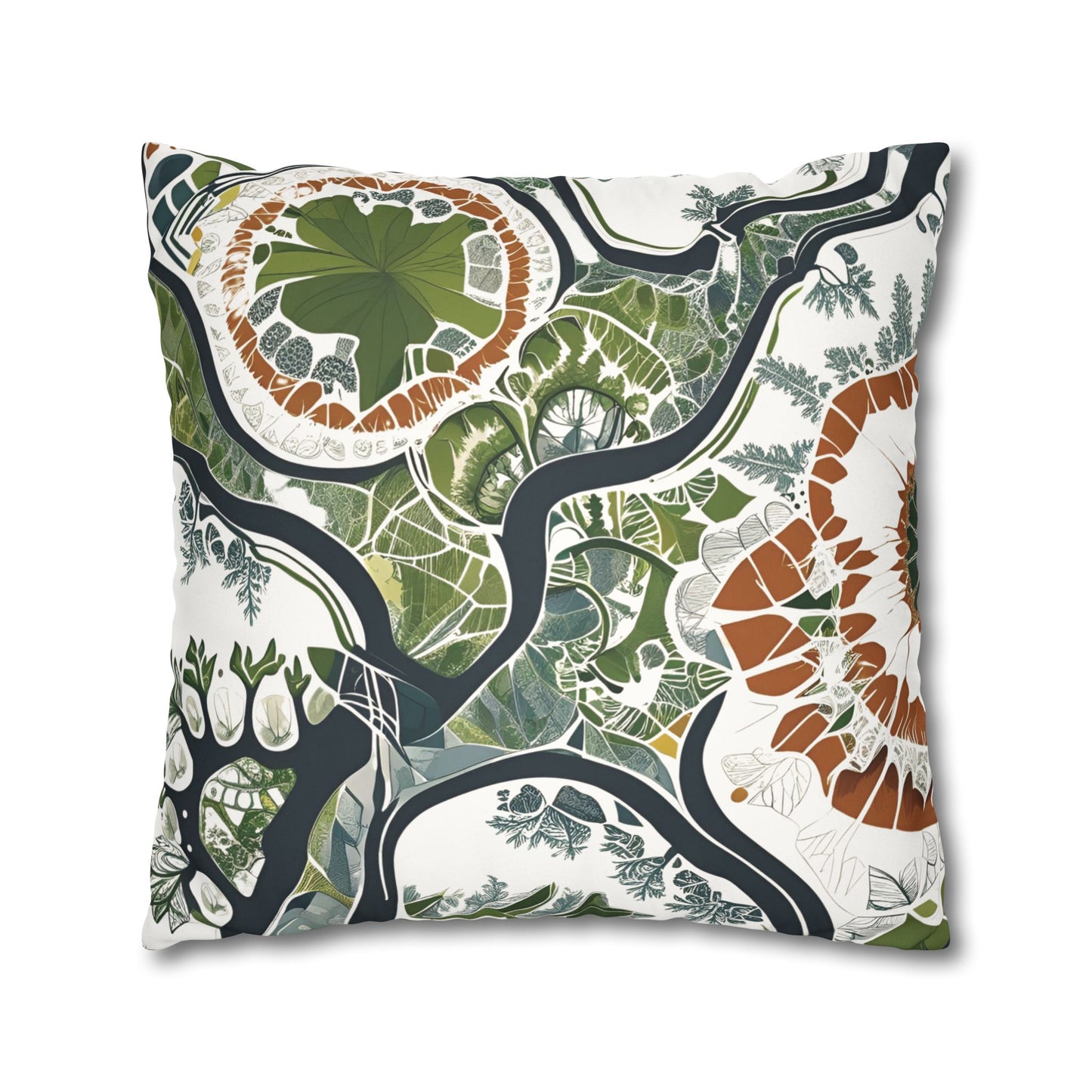Botanical art pillowcase decorative cushion cover nature inspired home decor eco friendly accent throw pillow cover cozy boho pillow modern sofa decor