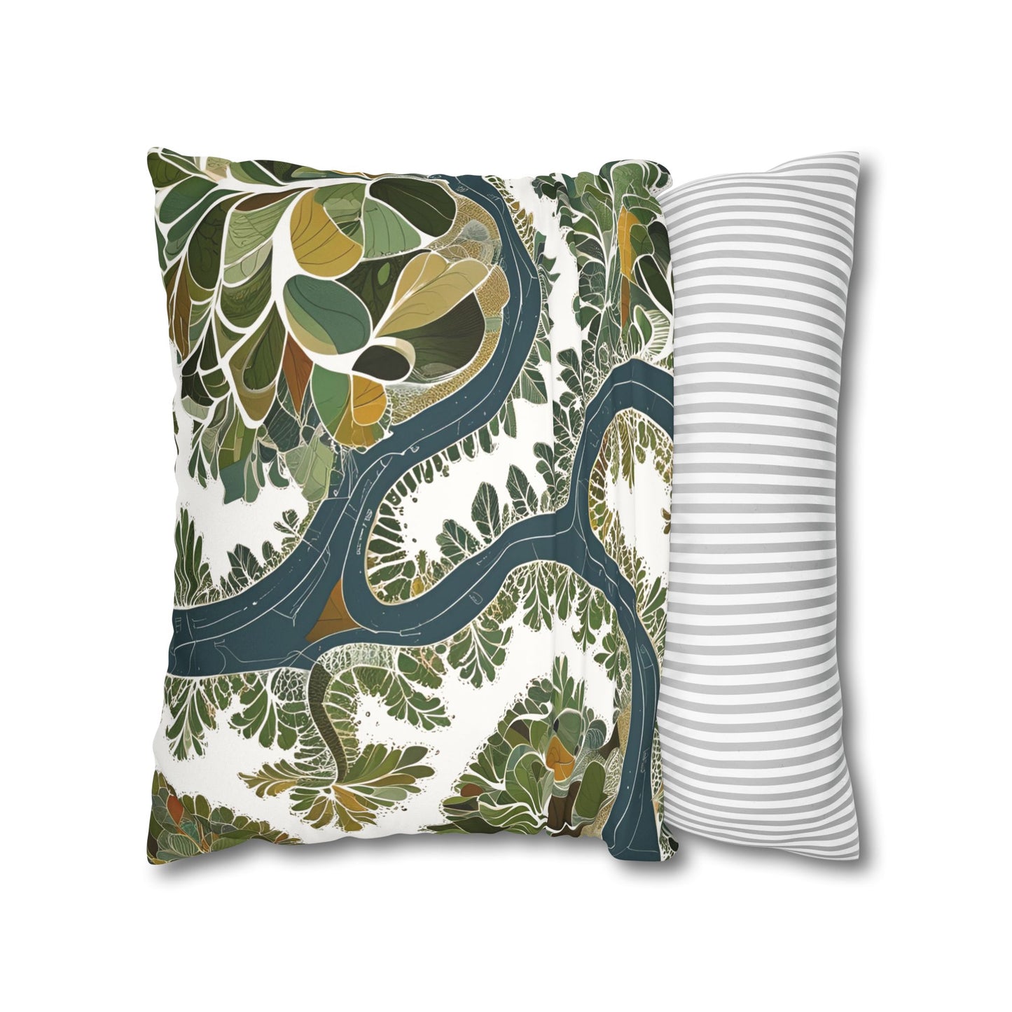 Botanical Pillow Cover Nature Inspired Faux Suede Cushion for Cozy Modern Homes Decorative Pillowcase Gift for Nature Lovers
