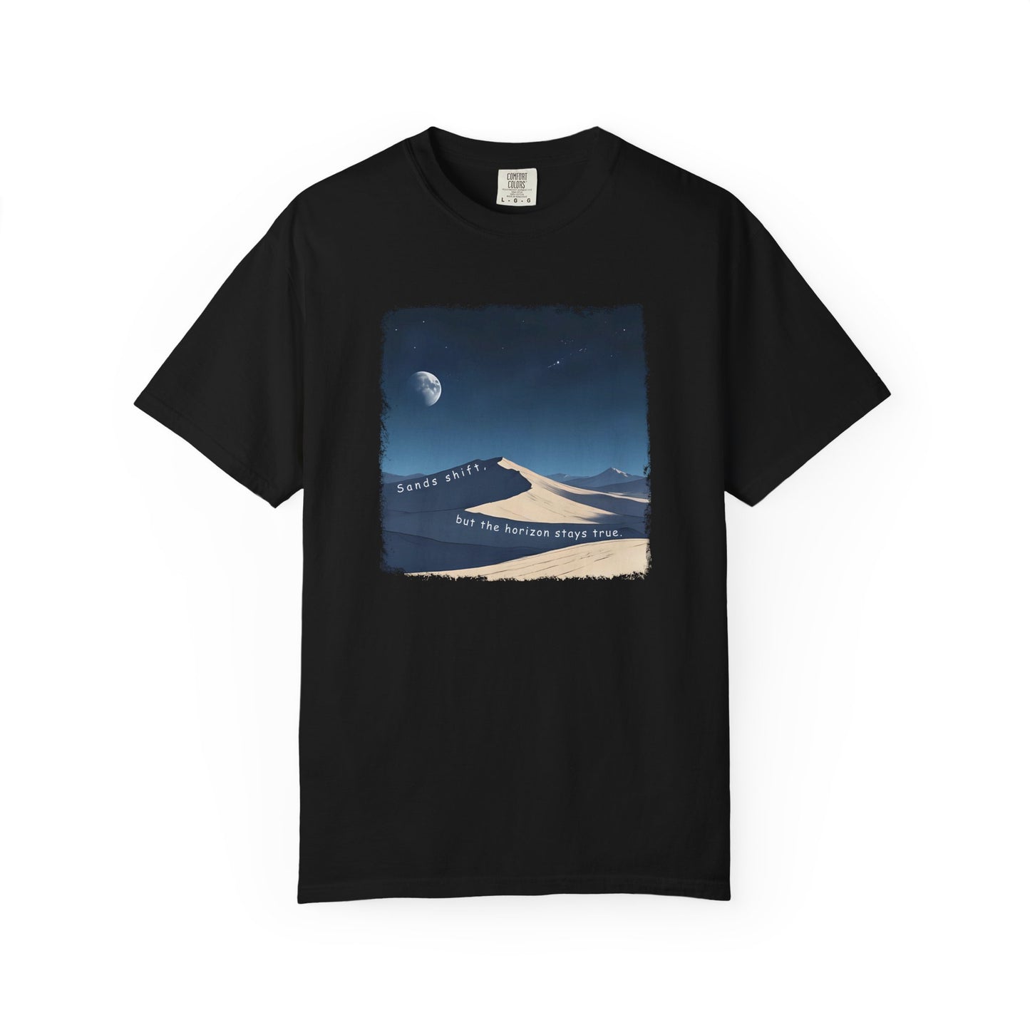 Desert Dunes Night T-Shirt - Minimalist Moonlit Landscape Tee