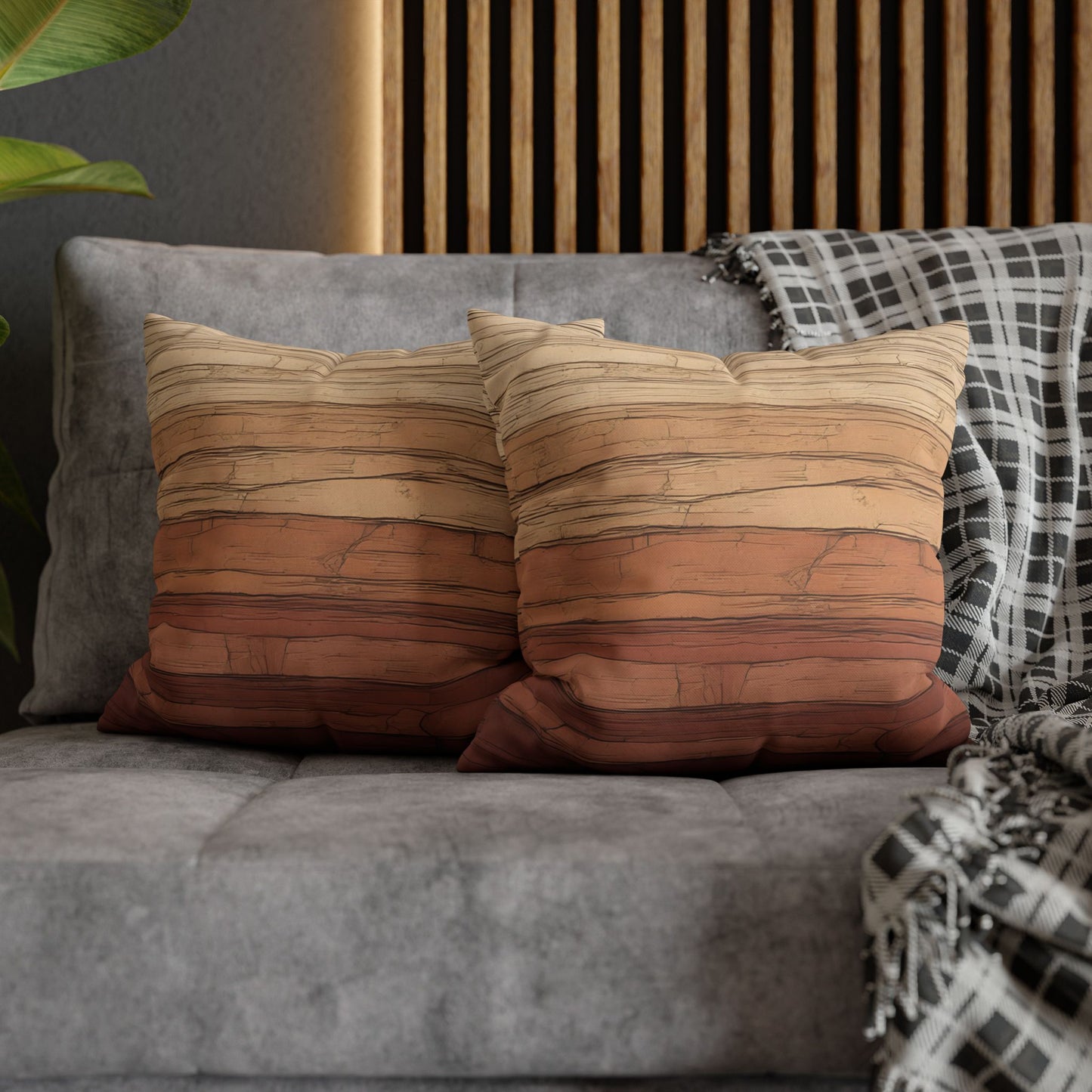 Clay Horizon Pillowcase – Earthy Tones, Boho Decor, Natural Texture