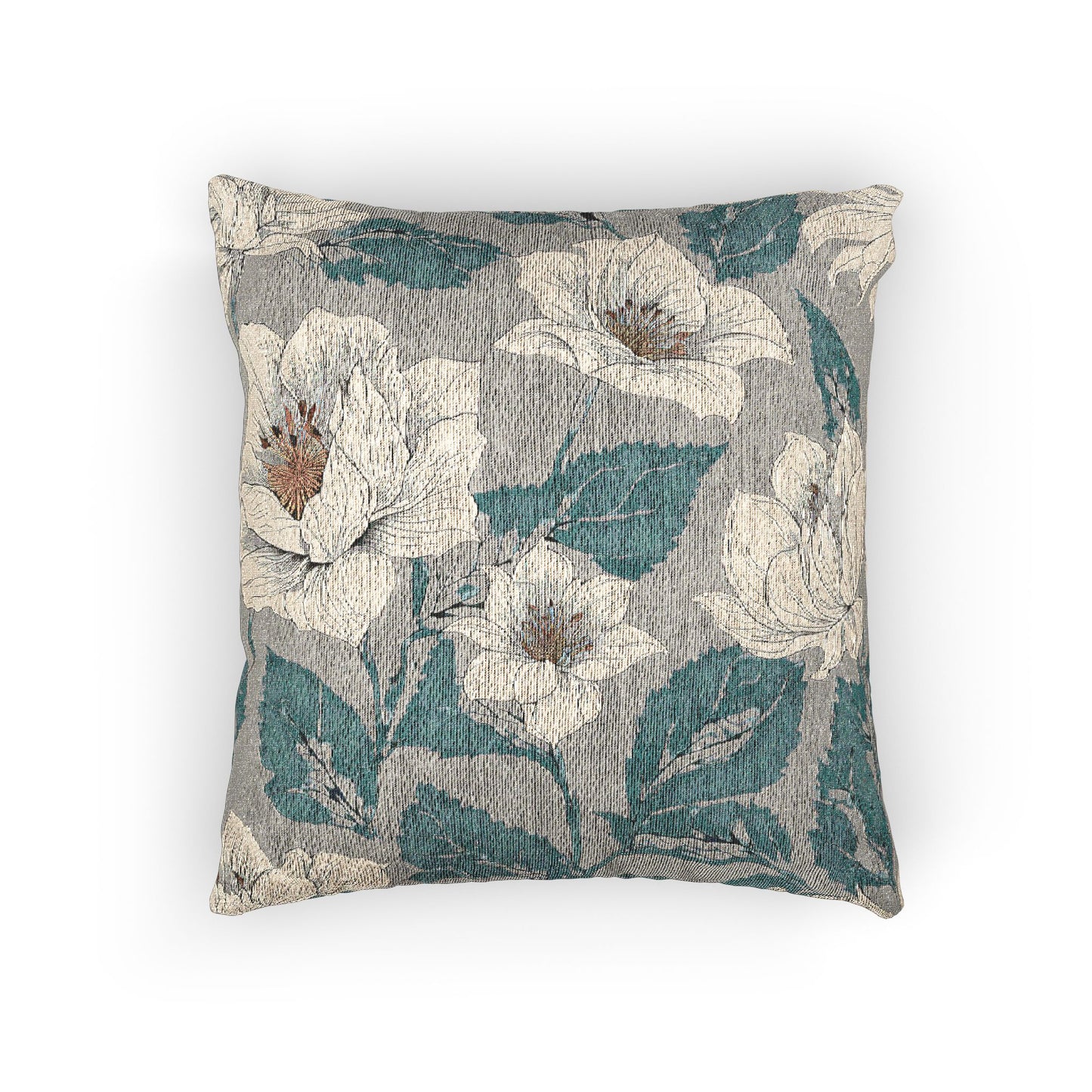 Petal Loom Woven Pillow – Soft Floral Accent for Calm Interiors