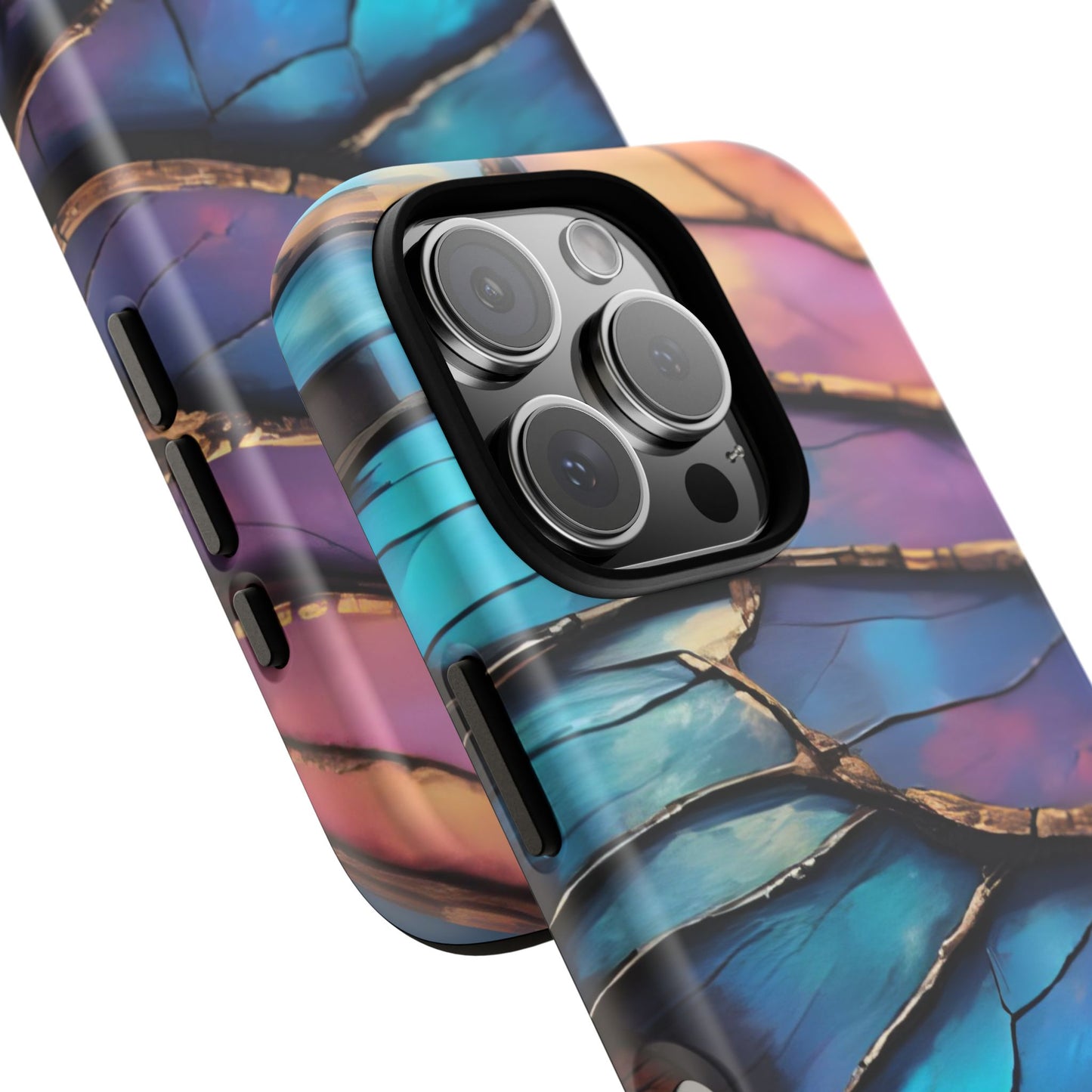 Morpho Glow Case | Iridescent Blue, Purple & Orange Impact-Resistant Phone Case