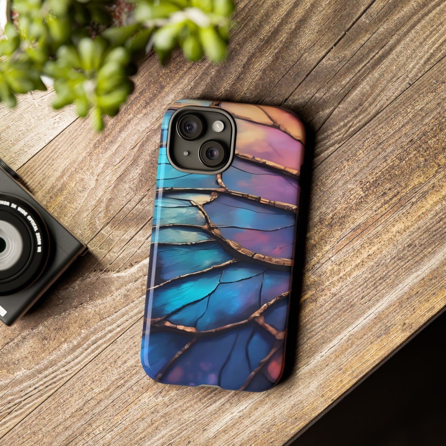 Morpho Glow Case | Iridescent Blue, Purple & Orange Impact-Resistant Phone Case