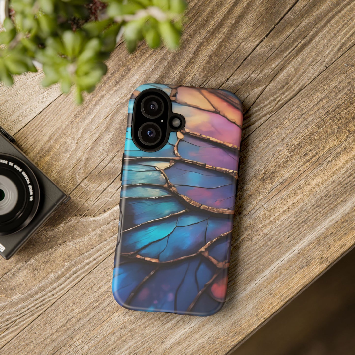 Morpho Glow Case | Iridescent Blue, Purple & Orange Impact-Resistant Phone Case