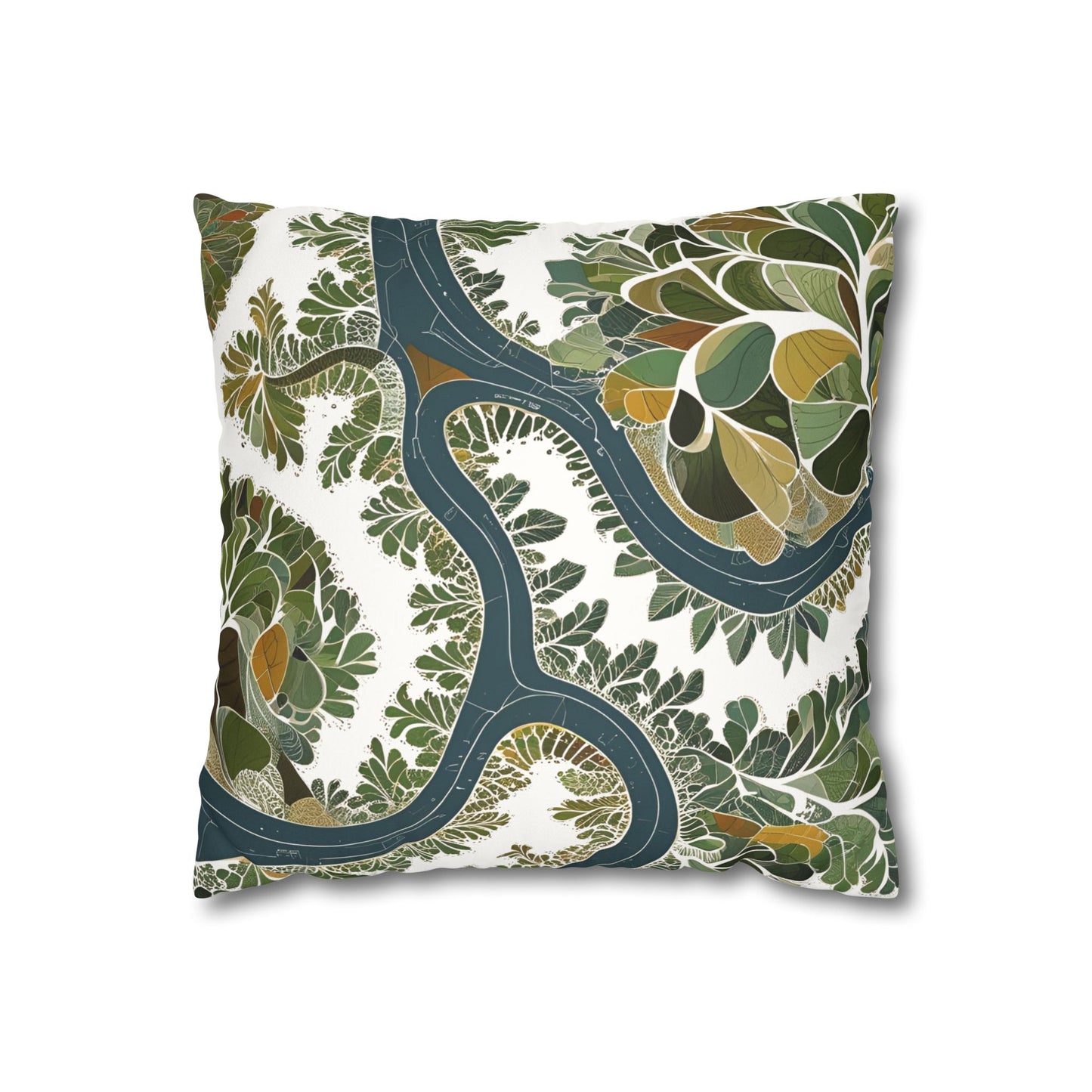 Botanical Pillow Cover Nature Inspired Faux Suede Cushion for Cozy Modern Homes Decorative Pillowcase Gift for Nature Lovers