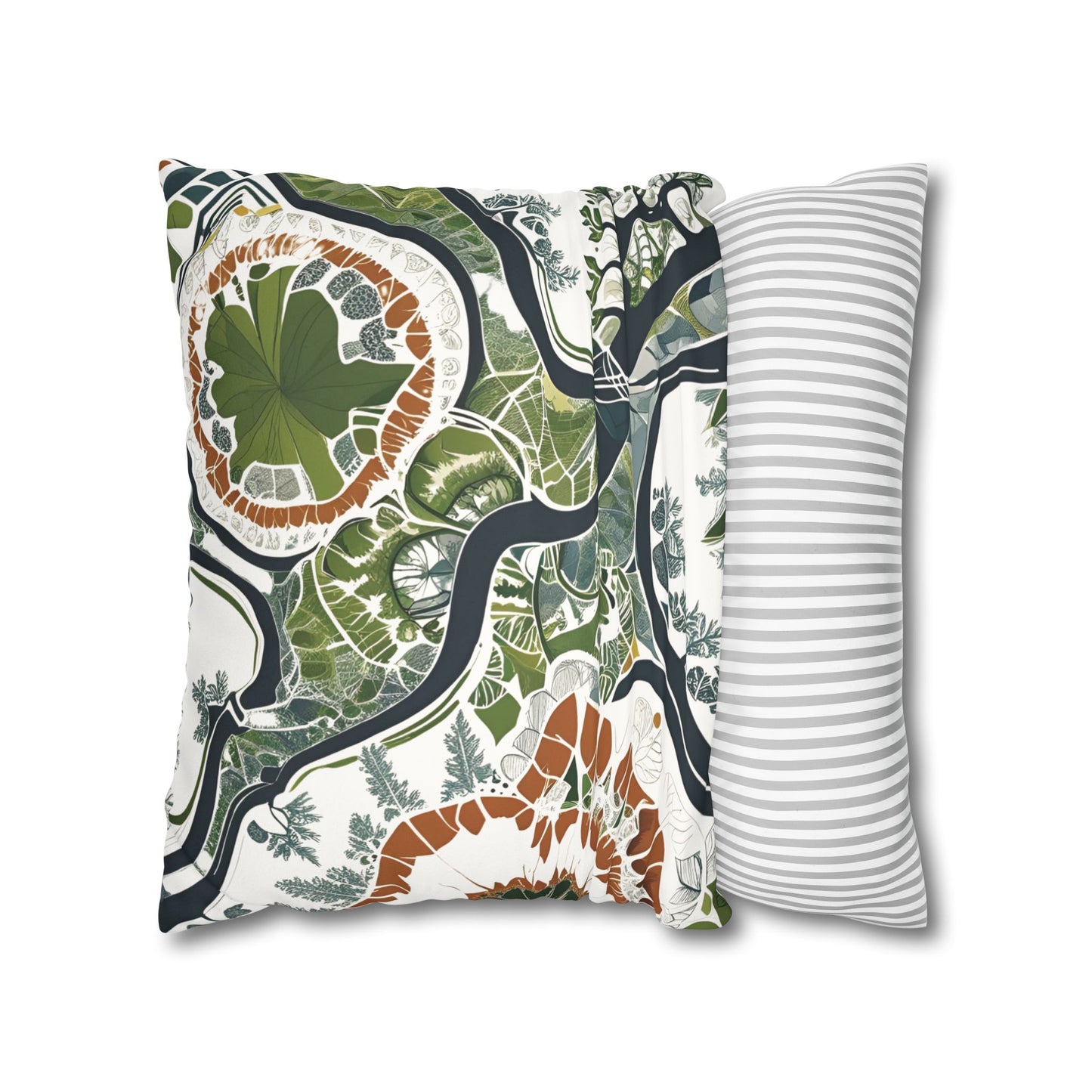 Botanical art pillowcase decorative cushion cover nature inspired home decor eco friendly accent throw pillow cover cozy boho pillow modern sofa decor